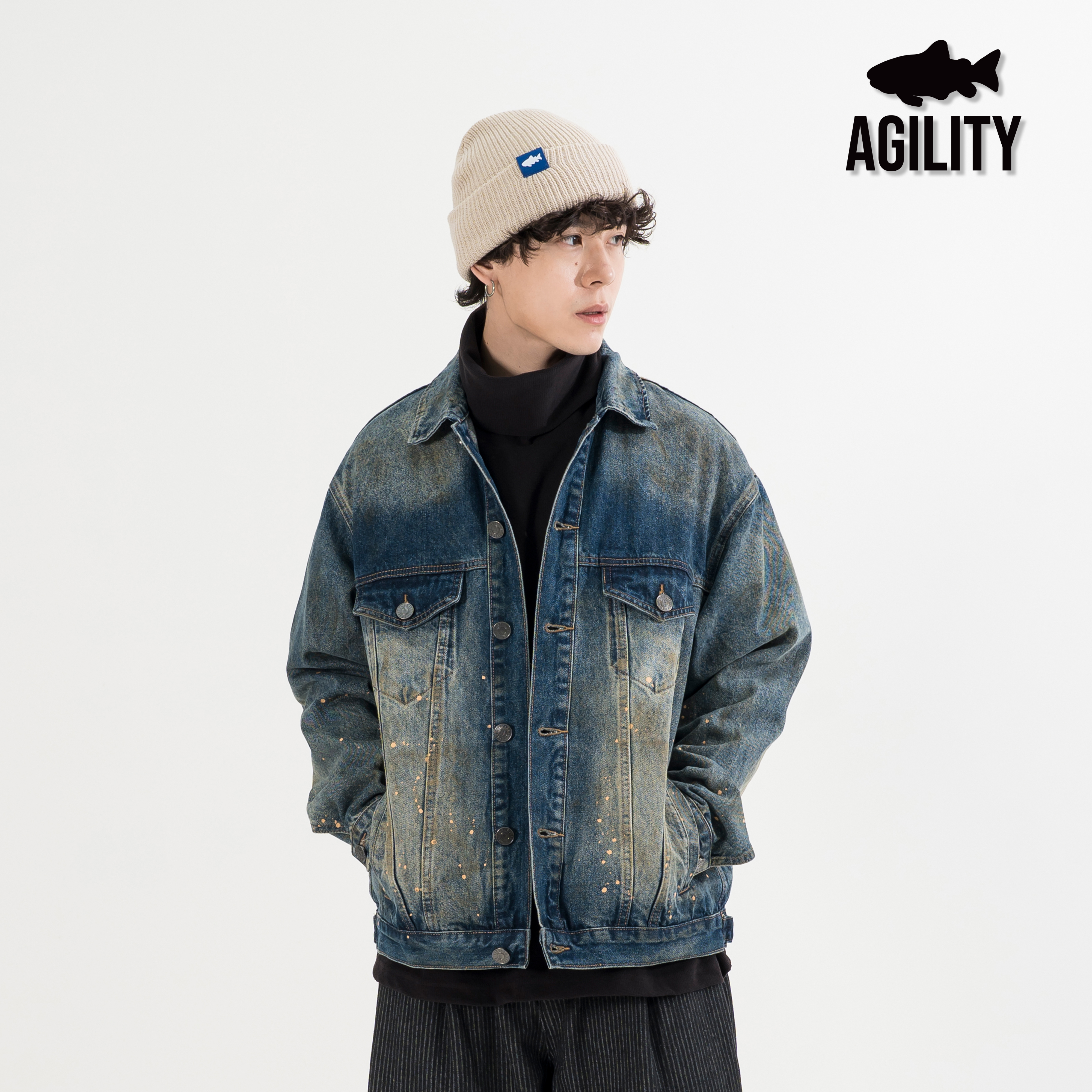 AGILITY Splash Paint Denim Jacket 寬版 潑漆 牛仔外套 [PD1-J]