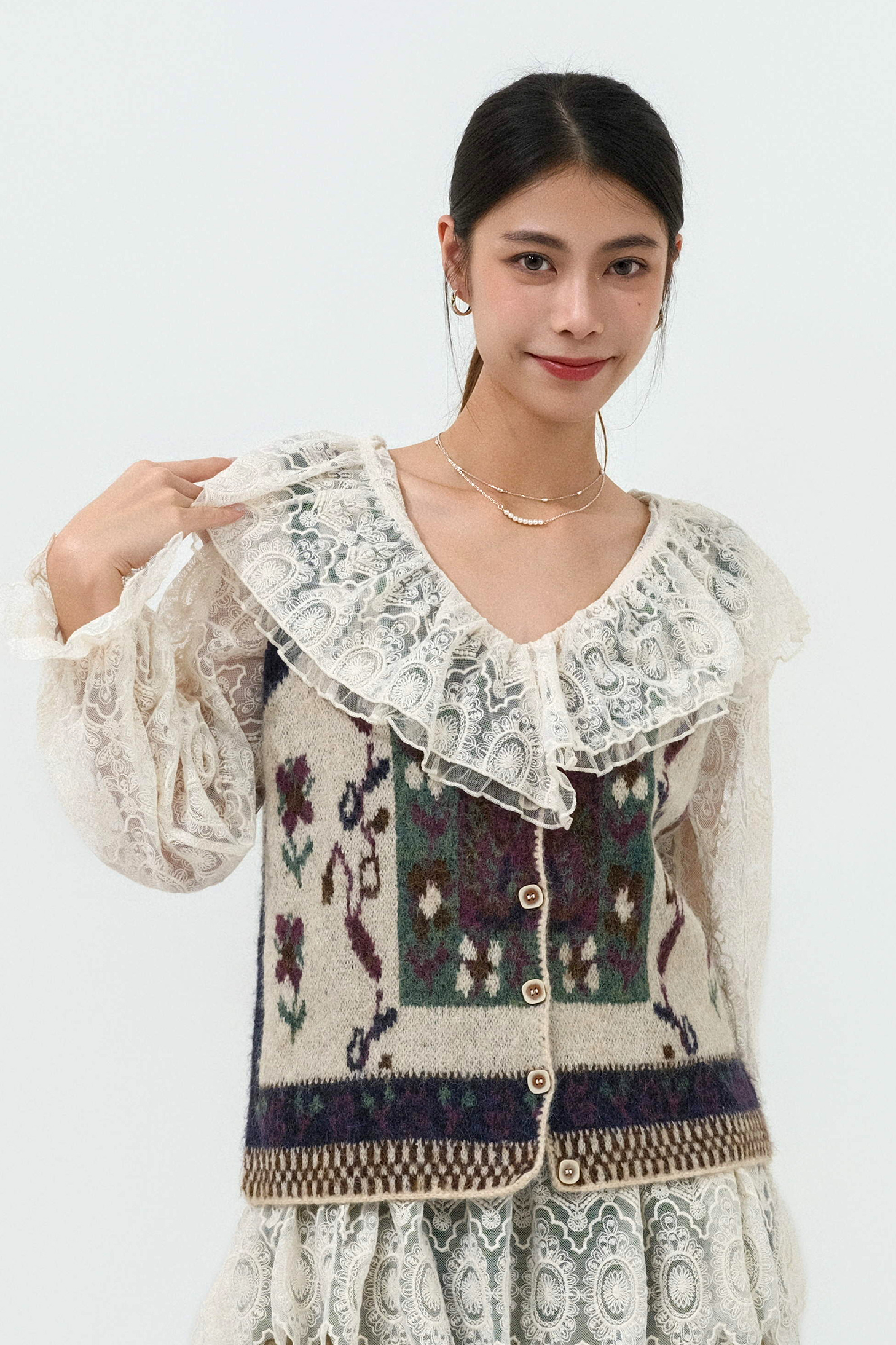 復古花冷背心外套 (預購產品）