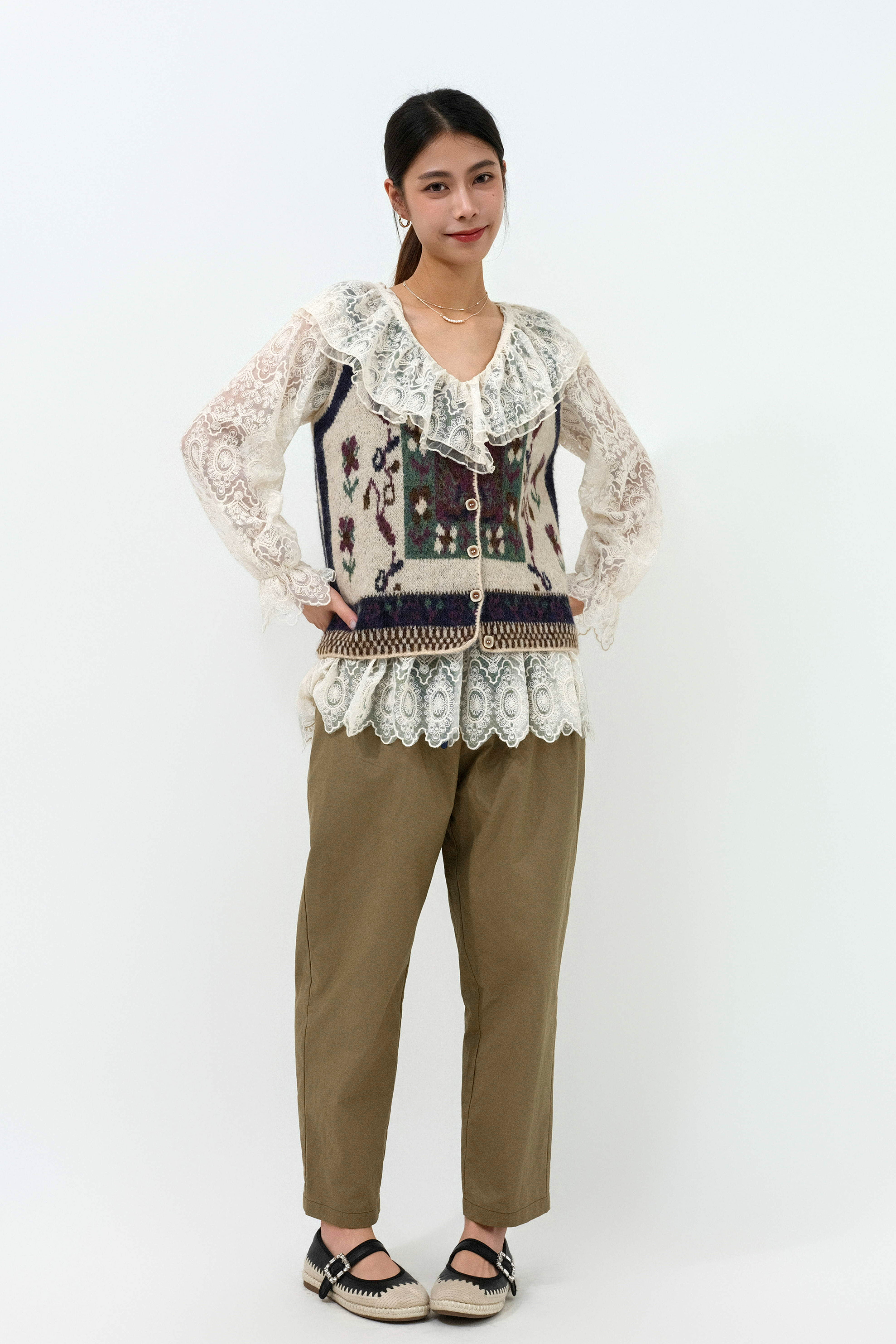 復古花冷背心外套 (預購產品）