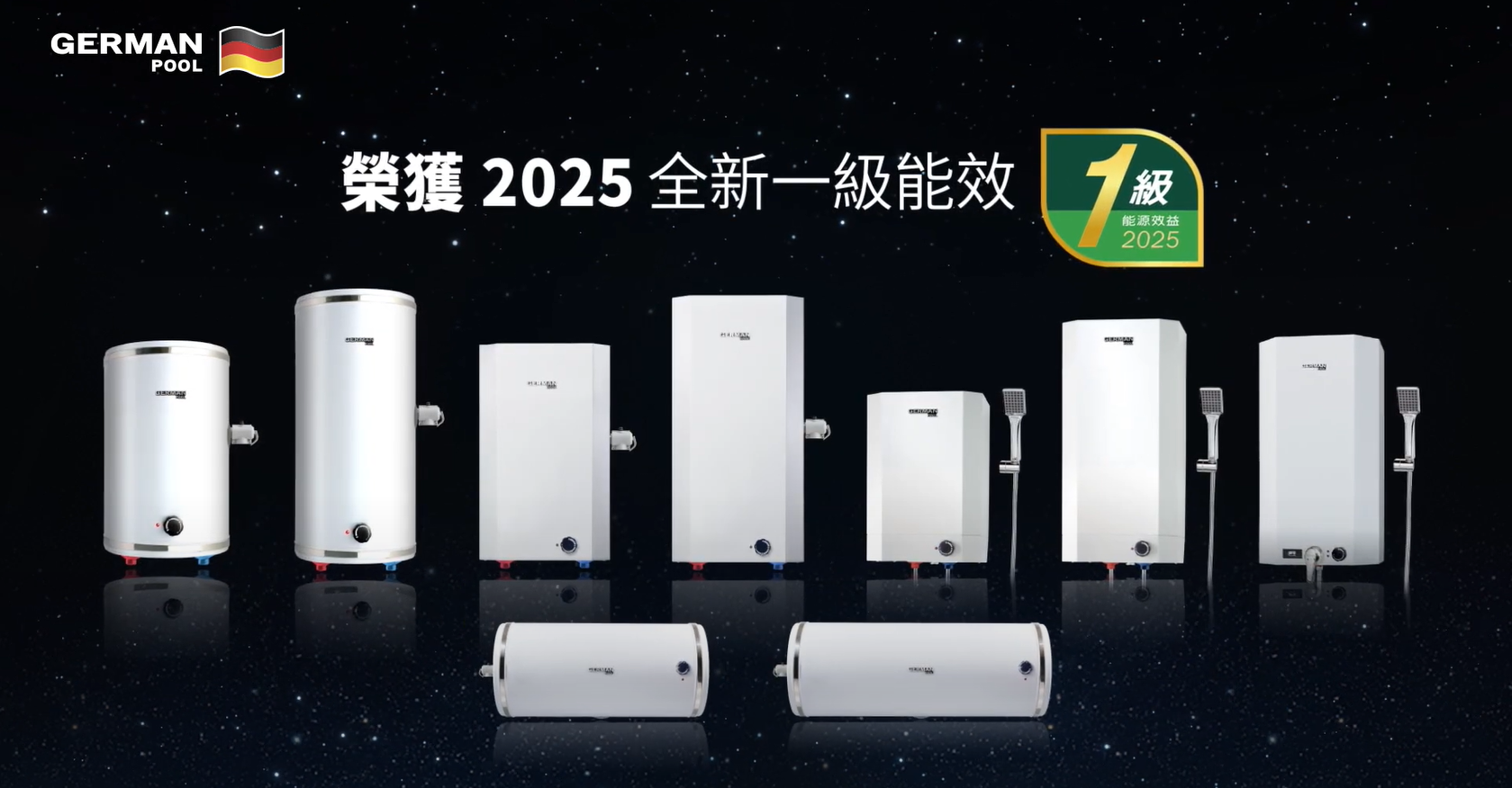 德國寶, German Pool, 儲水式電熱水器, 2025新一級能源標籤, 一級能源效益