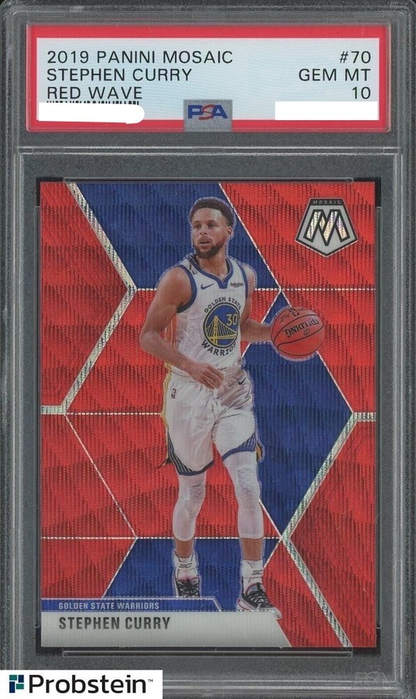 2019 PANINI MOSAIC #70 STEPHEN CURRY RED WAVE【PSA10】斯蒂芬·庫里