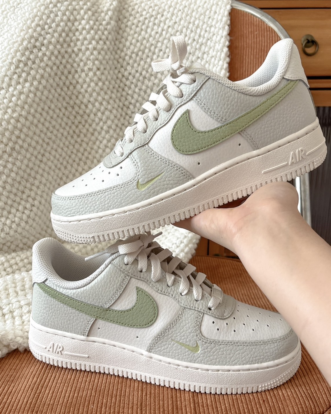 Nike Air Force 1 '07 Concrete boys 皮革 低筒 生椰奶綠