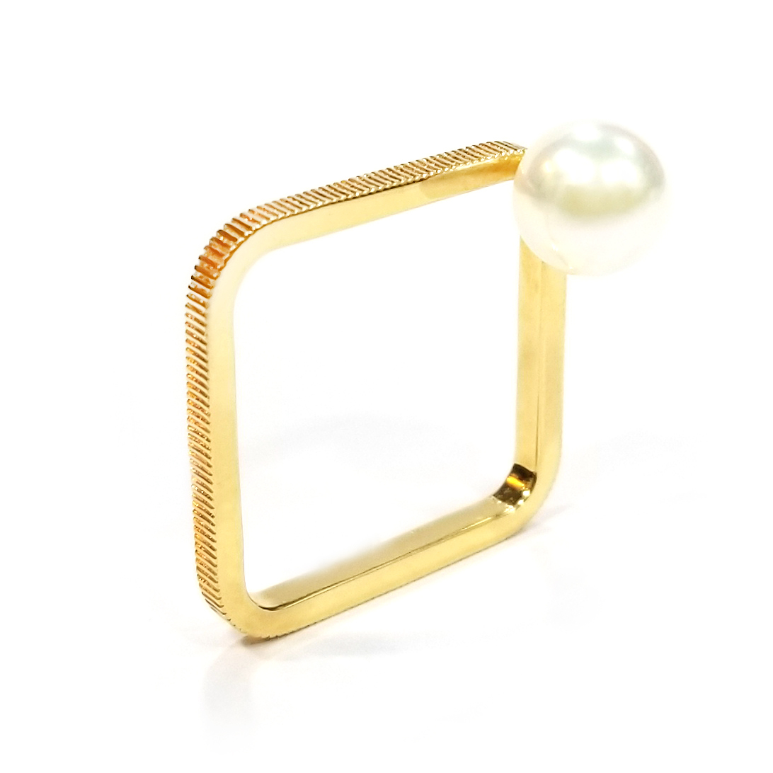 日本18K黃金 Akoya 珍珠吊墜戒指兩用