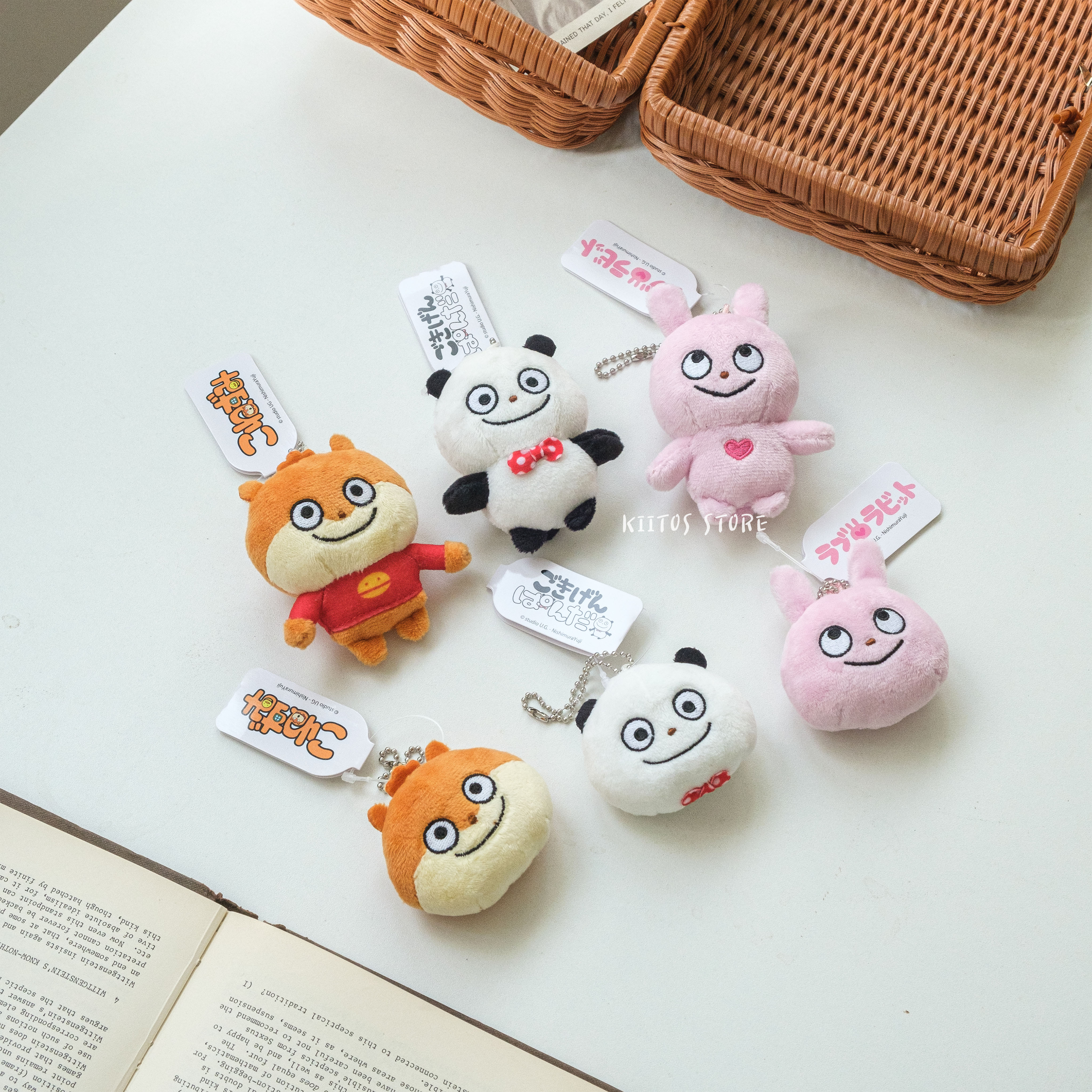 【現貨】日本代購 西村裕二 小松鼠 開心熊貓 戀愛兔 基本款 絨毛別針 吊飾