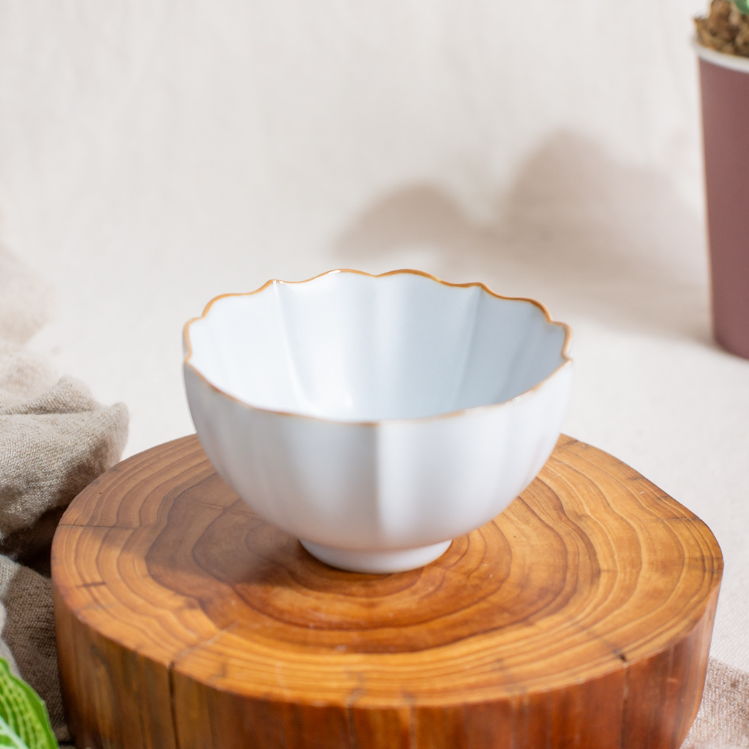 精品月白汝窯葵花杯