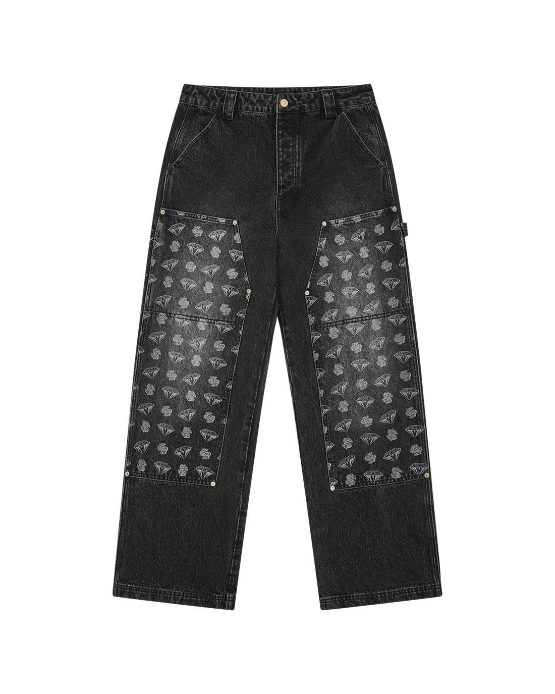 DIAMONDS & DOLLARS DENIM CARPENTER PANT