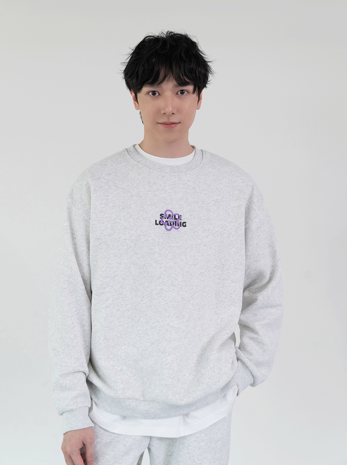 【任2件999】微笑加載中發泡印花大學TEE