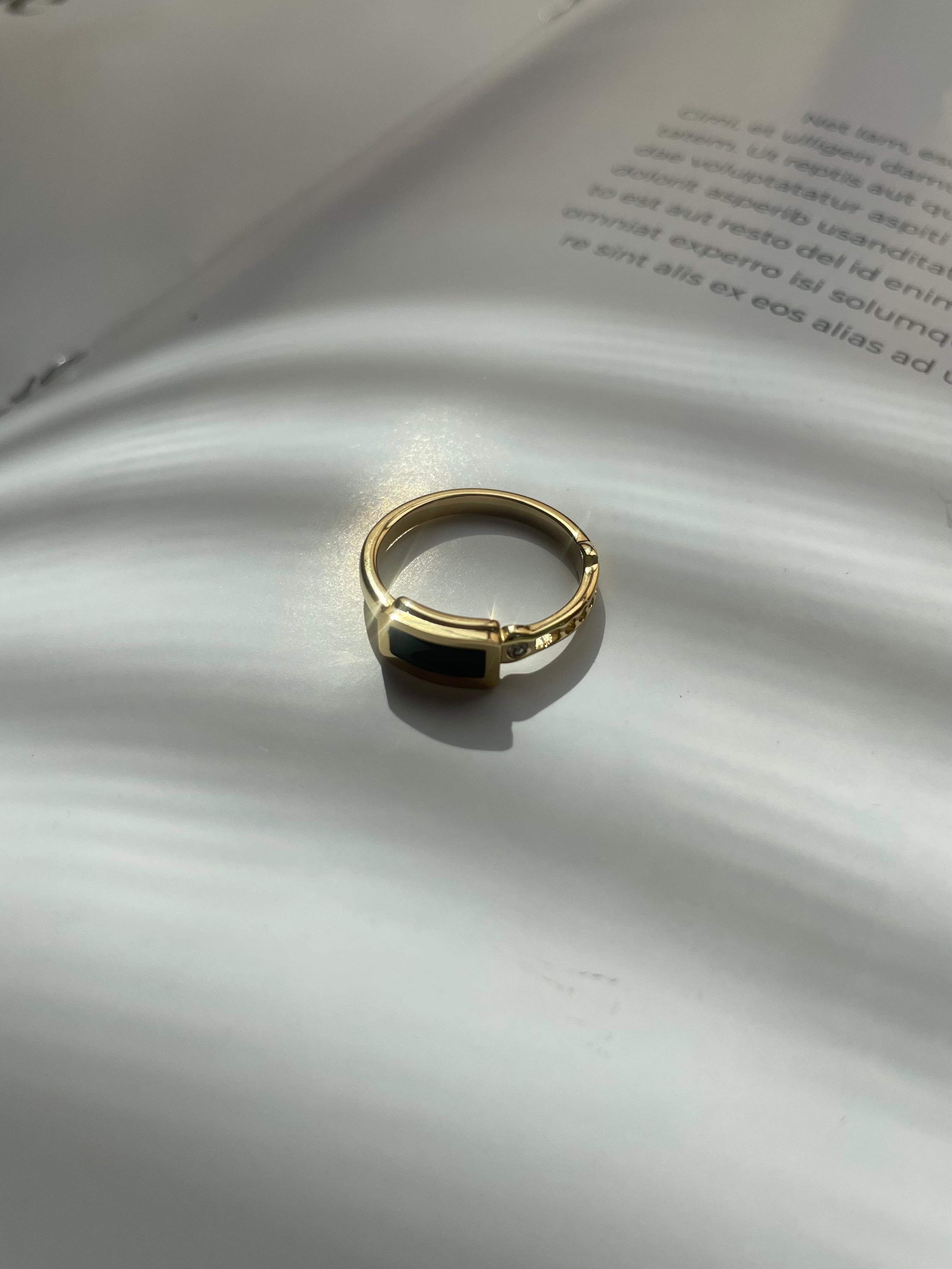 black square zirconia ring