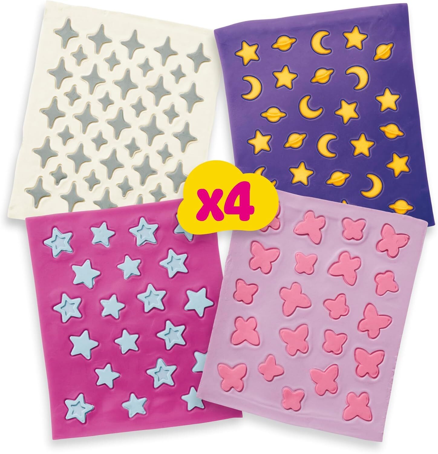 《 HASBRO 孩之寶》 培樂多 芭比娃娃時尚設計師 印花黏土補充組(混) 閃光與寶石