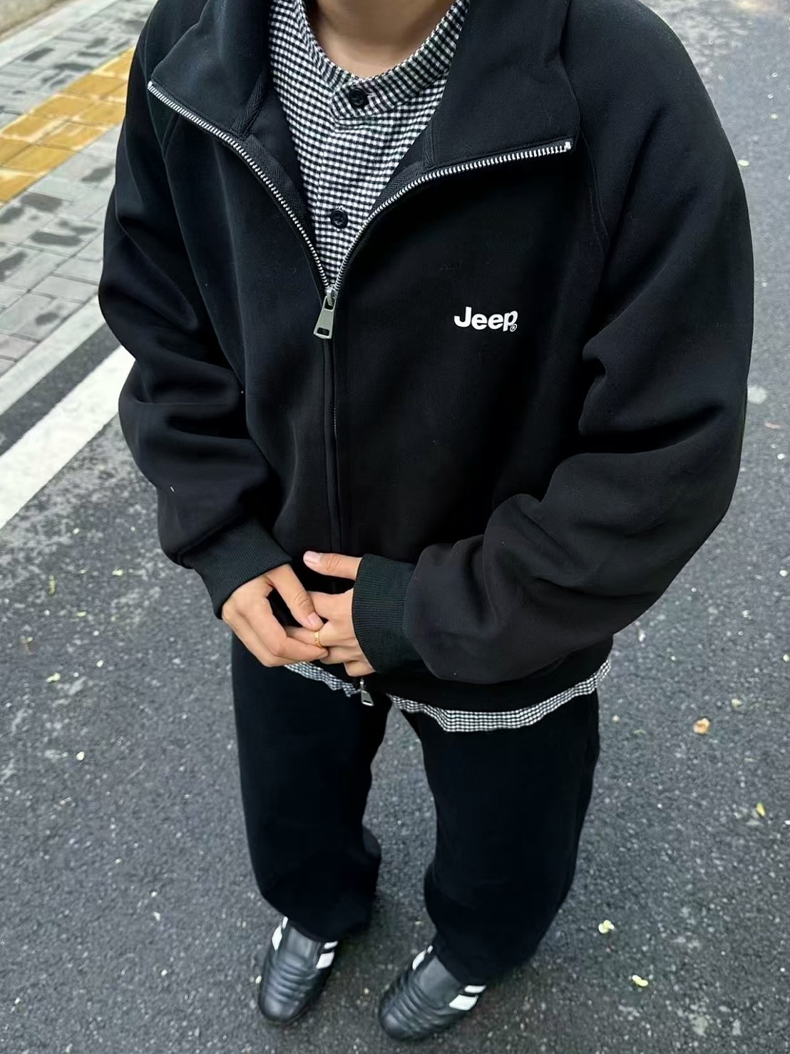 JEEP 重磅 加厚 雙拉鍊 立領 棉外套