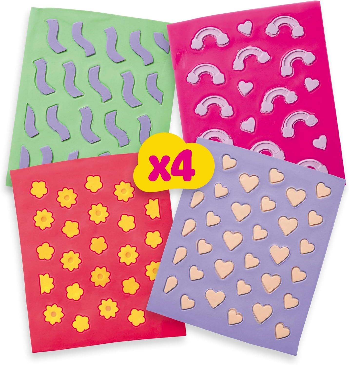 《 HASBRO 孩之寶》 培樂多 芭比娃娃時尚設計師 印花黏土補充組(混)  花朵和花卉