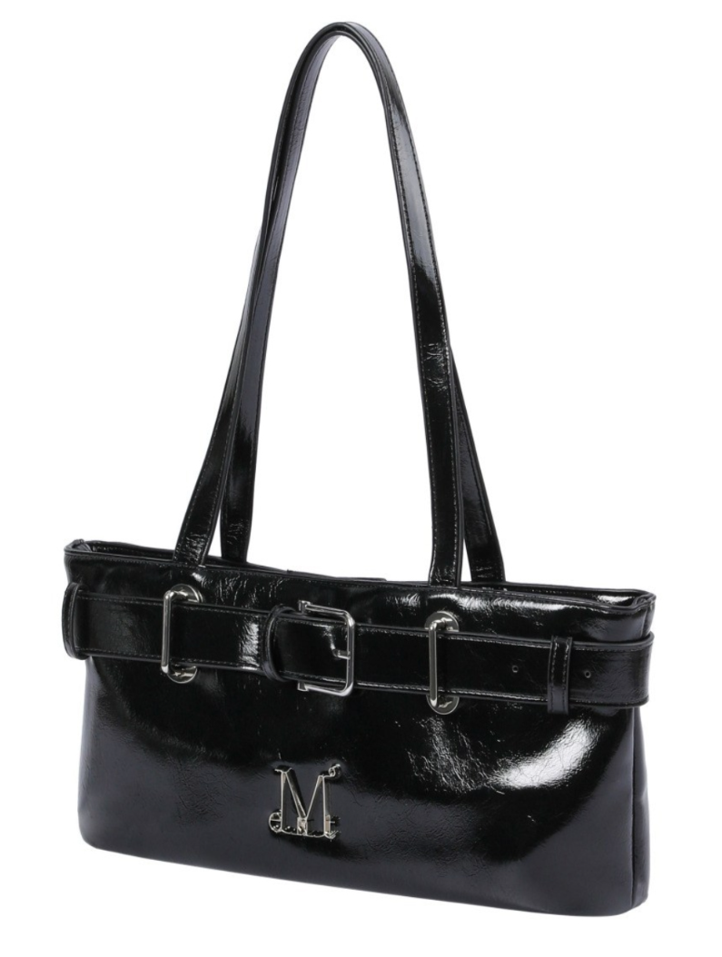 【直播】MUCENT LL102911 SENTIC METAL LOGO 皮革單肩包 (黑色)