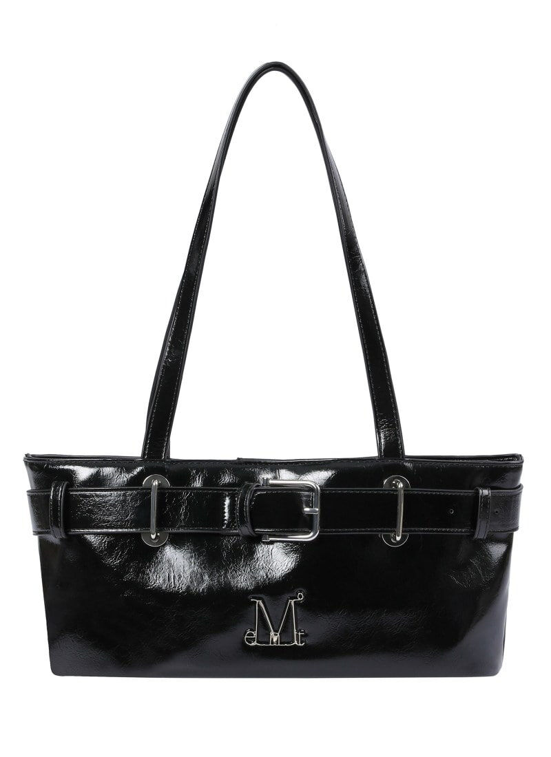 【直播】MUCENT LL102911 SENTIC METAL LOGO 皮革單肩包 (黑色)