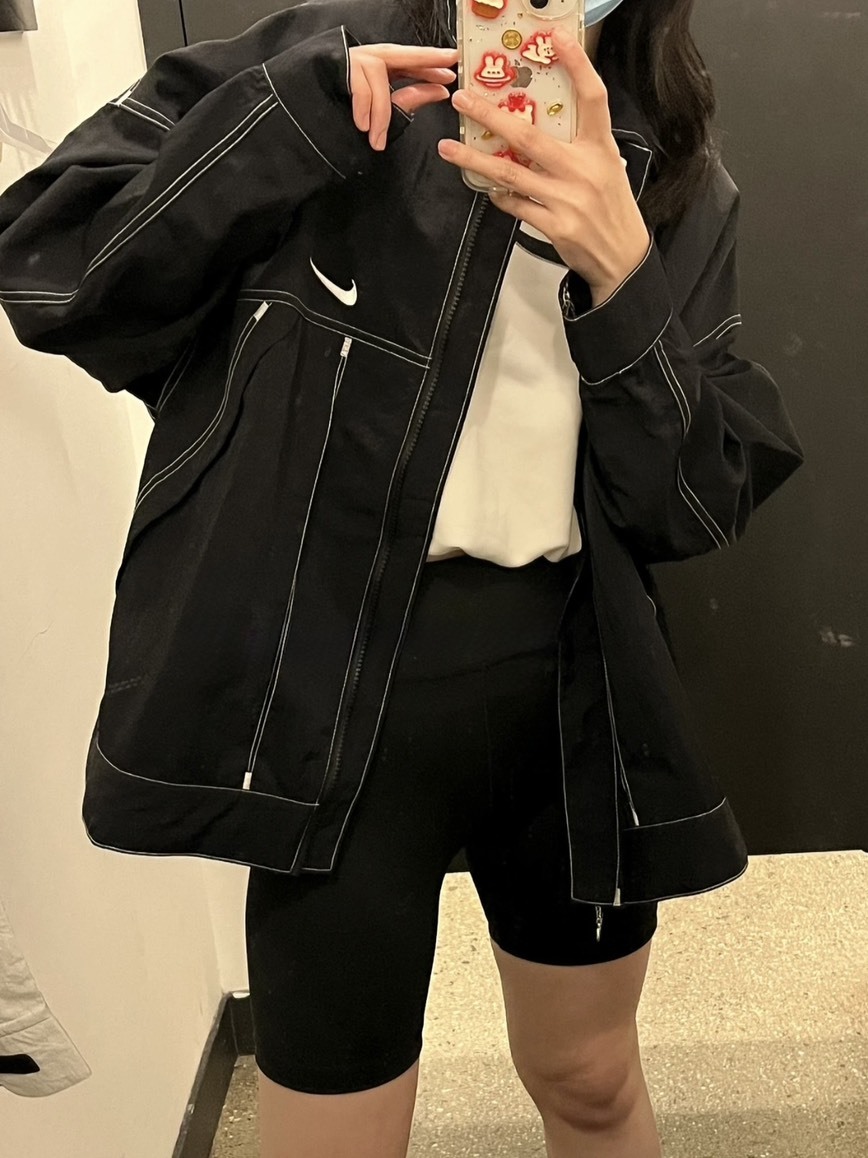 NIKE SPORTSWEAR 翻領 車縫線 牛仔外套