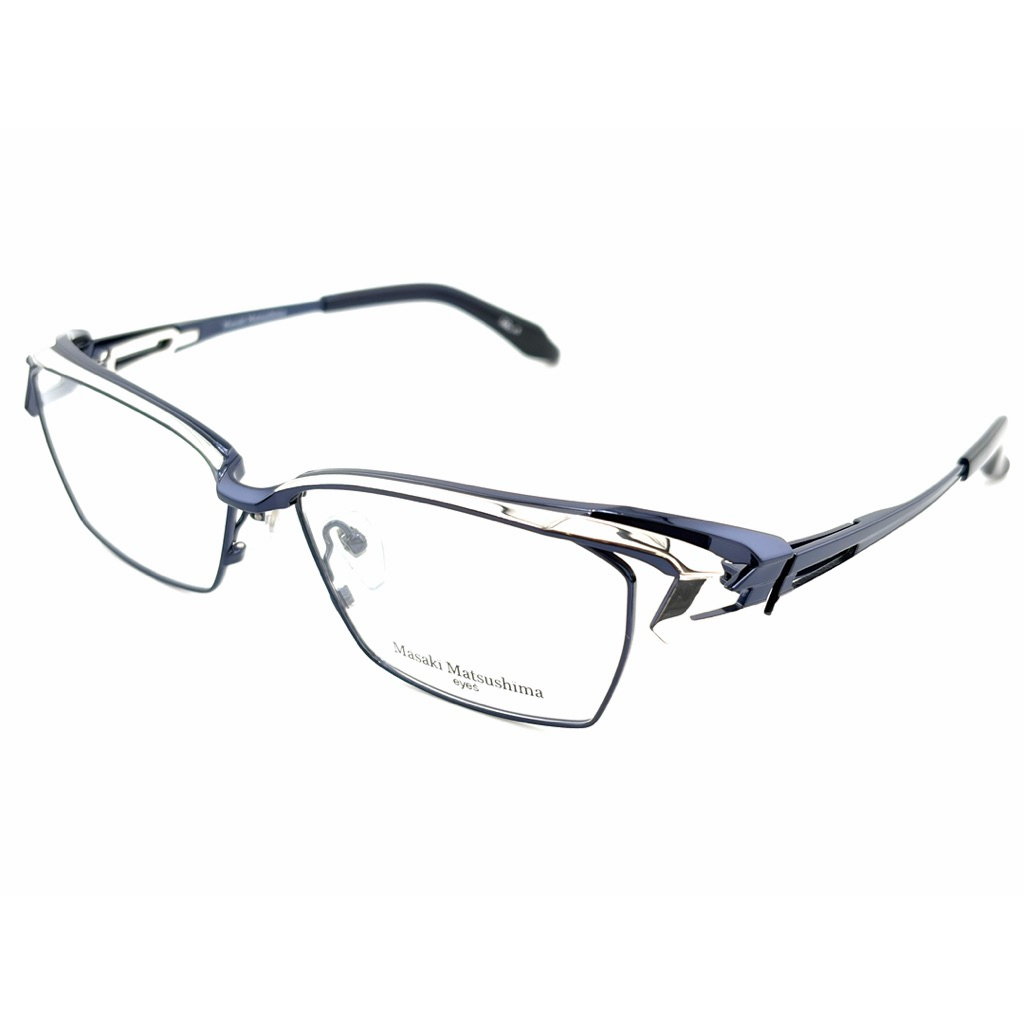 【Masaki】MF1308 C4 方框光學眼鏡♣(深藍/銀) #日本製鈦金屬