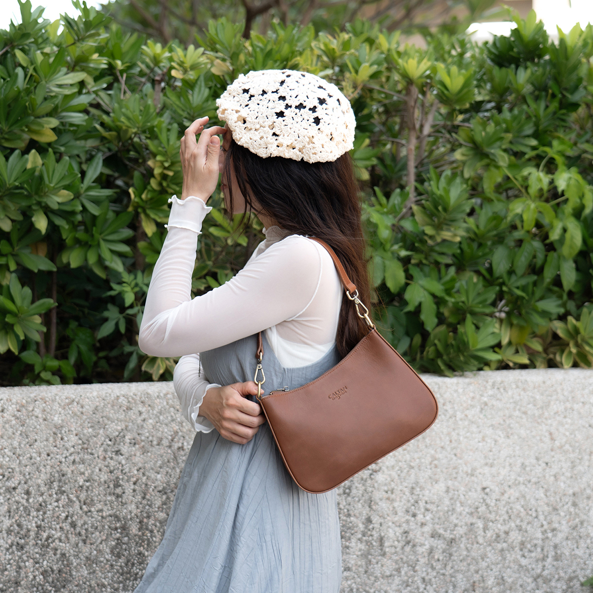 真皮月牙腋下/側背兩用包-八色(234039)