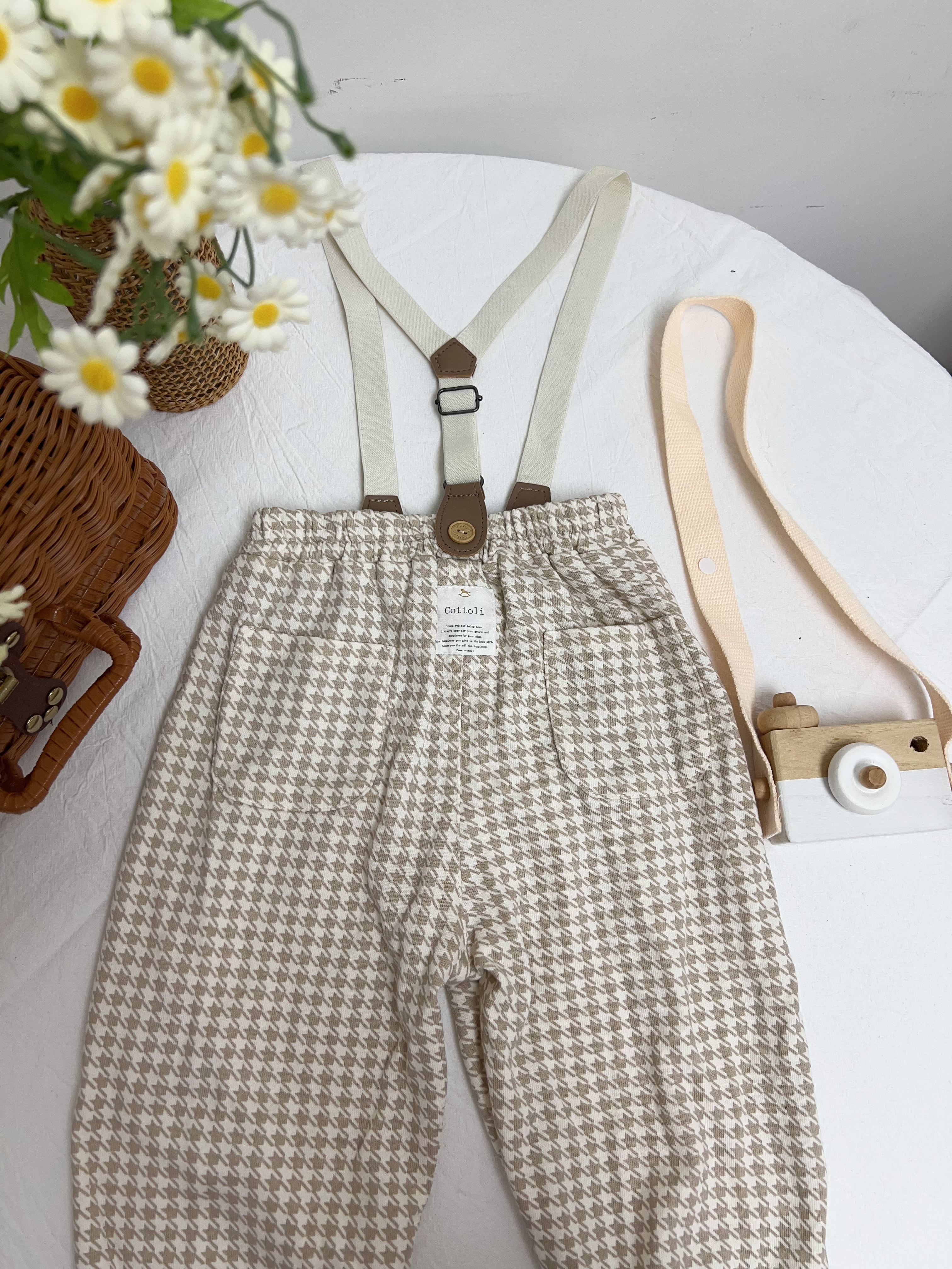 𝐂𝐨𝐭𝐭𝐨𝐥𝐢 千島格紋背帶長褲