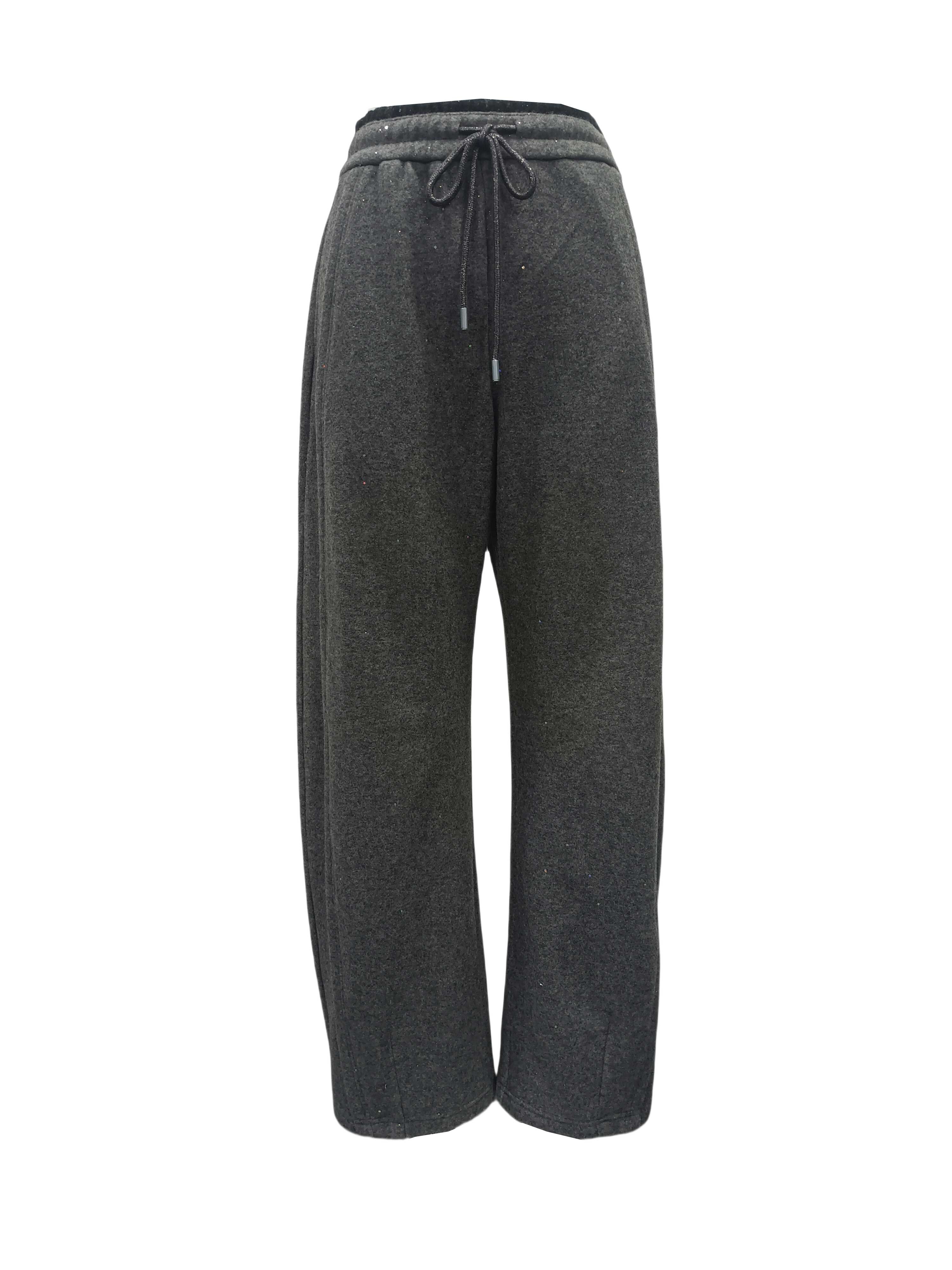 BE15168B1 靜光之境針織金屬抽繩寬鬆長褲