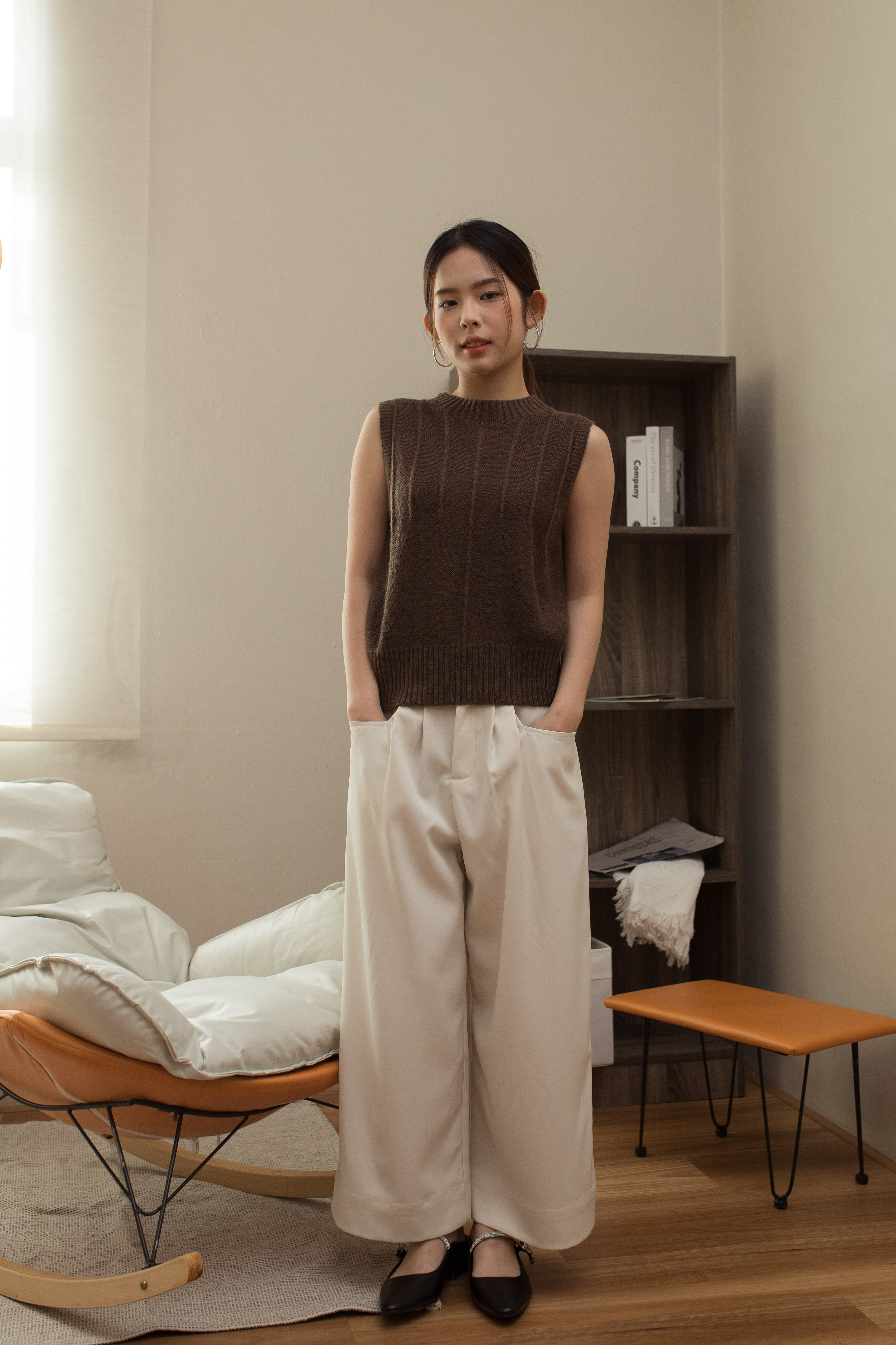 Tara Cable  Knit Top Brown - 2542KVBRO