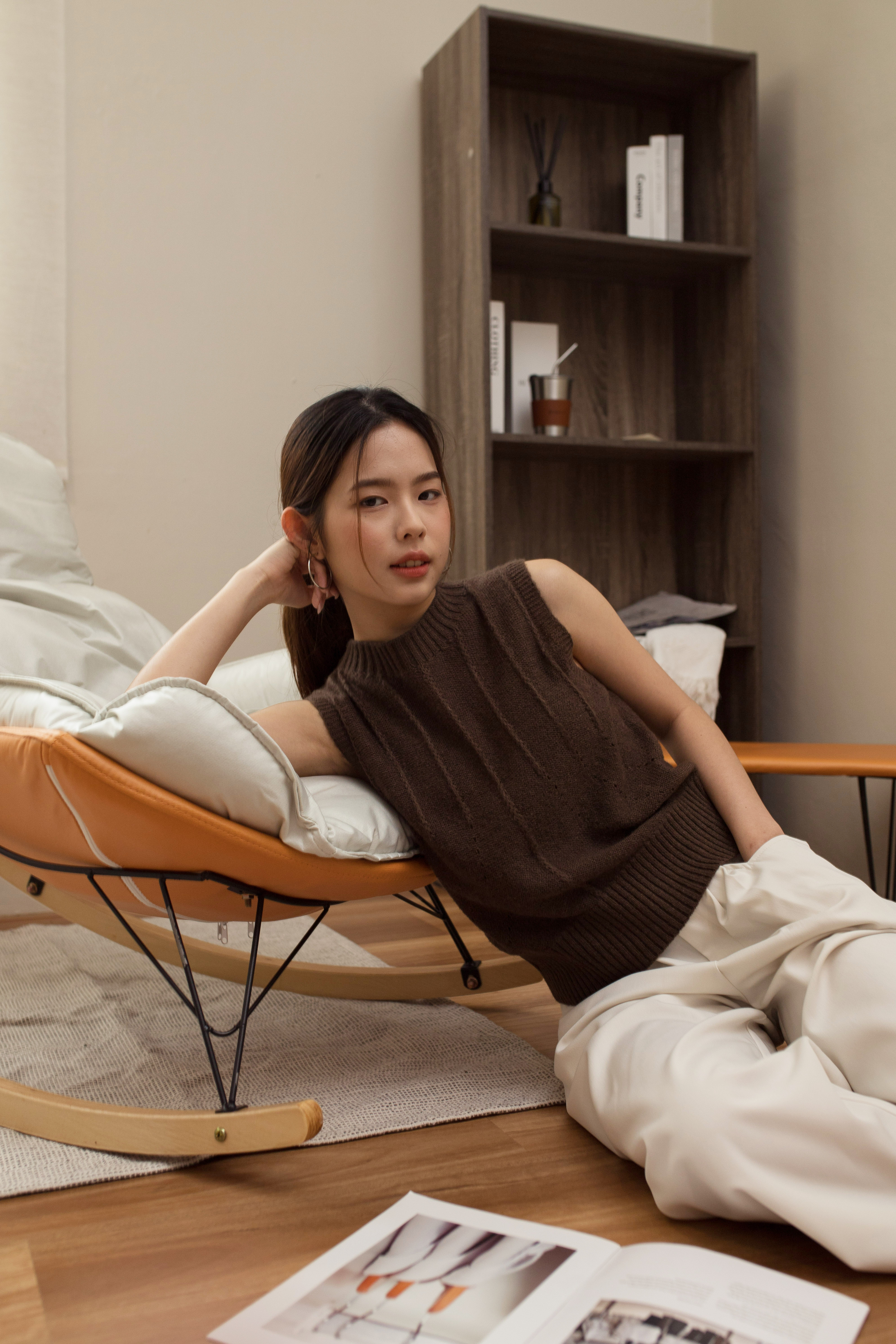 Tara Cable  Knit Top Brown - 2542KVBRO