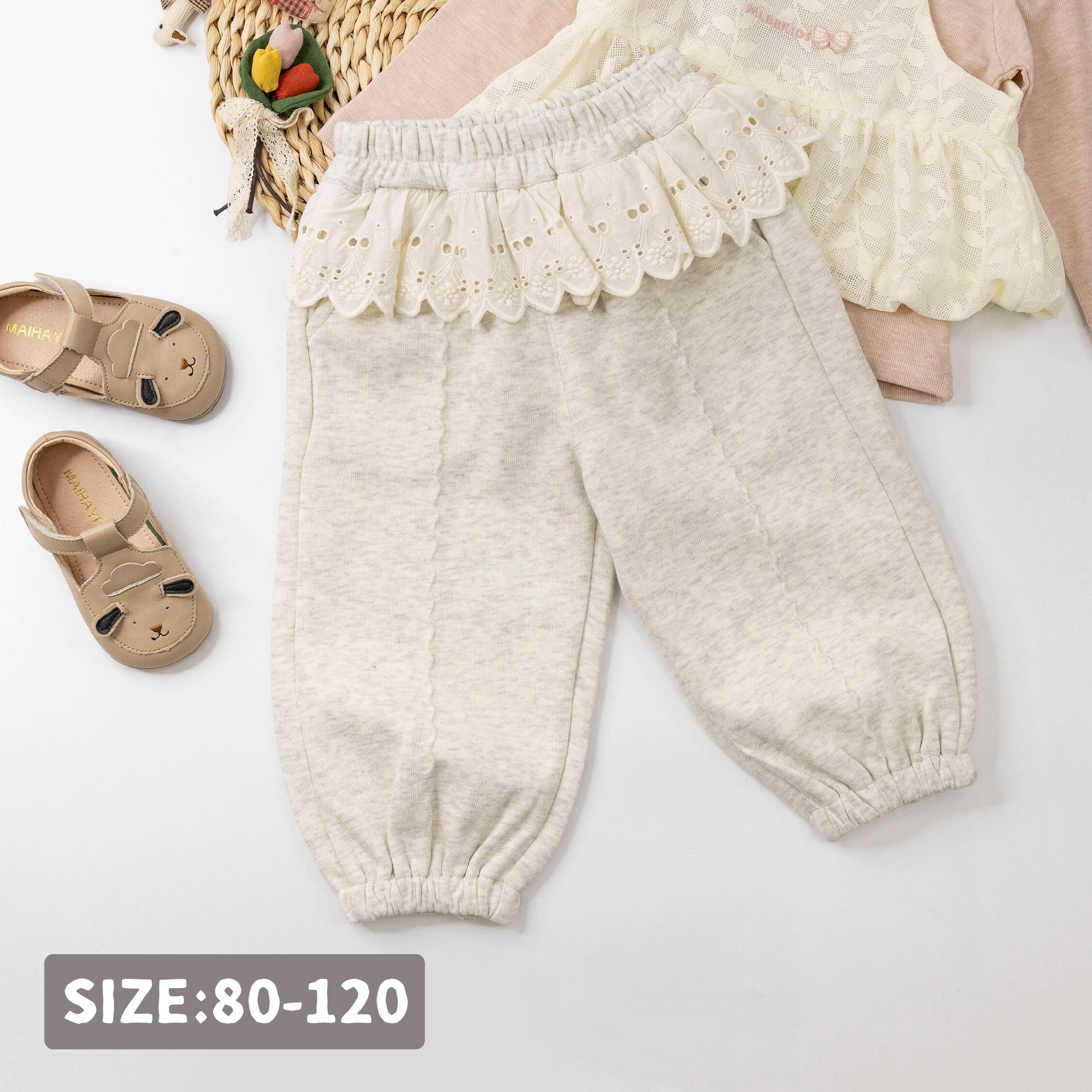 【H55590】氣質繡花設計縮口褲