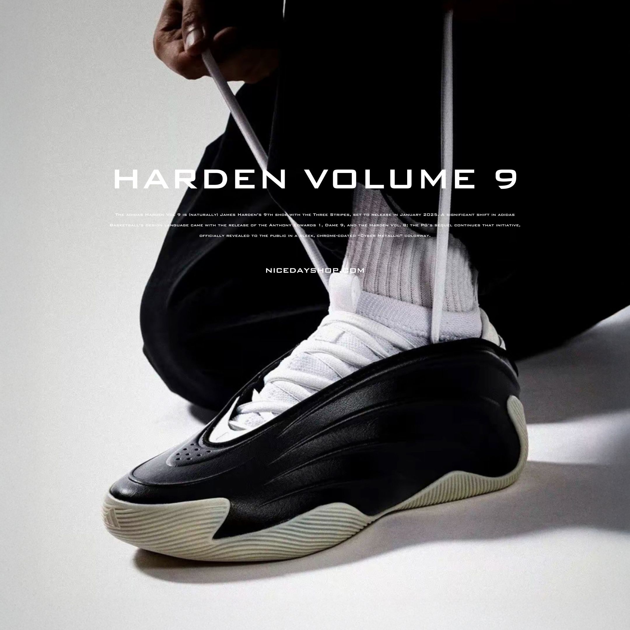 NICEDAY 代購 Adidas Harden Volume 9 愛迪達 哈登 籃球鞋 實戰 黑白 黑 JQ9137