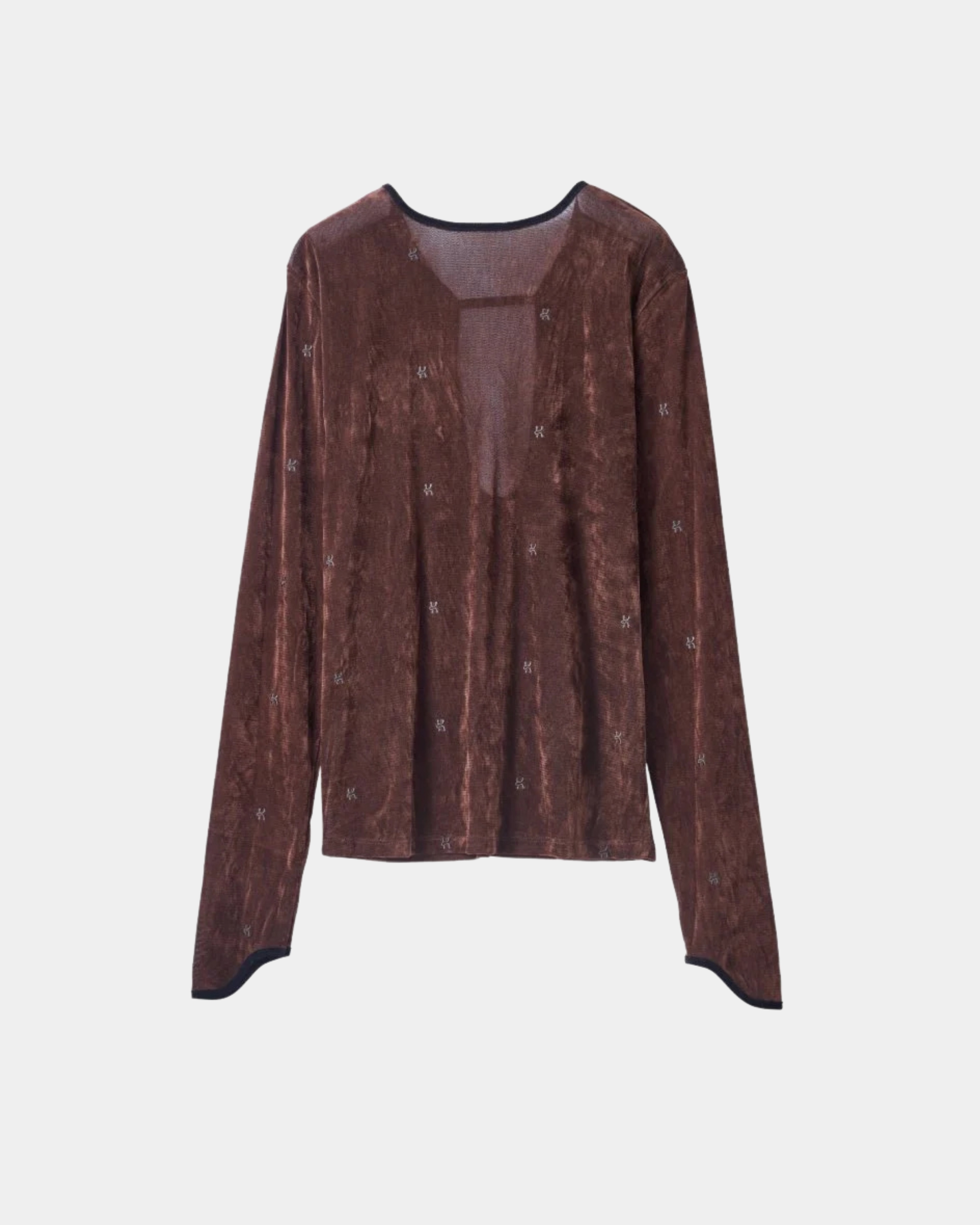完売品✨Knuth Marf 2way sheer velours tops Knuth Marf - 2way sheer velours tops / KHAKI
