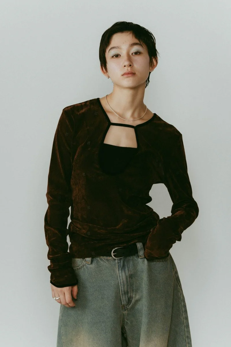 Knuth Marf - 2way sheer velours tops / 3COLORS