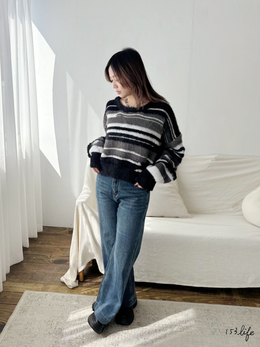 |現貨|彈性九分直筒簡約牛仔褲(S-XL)