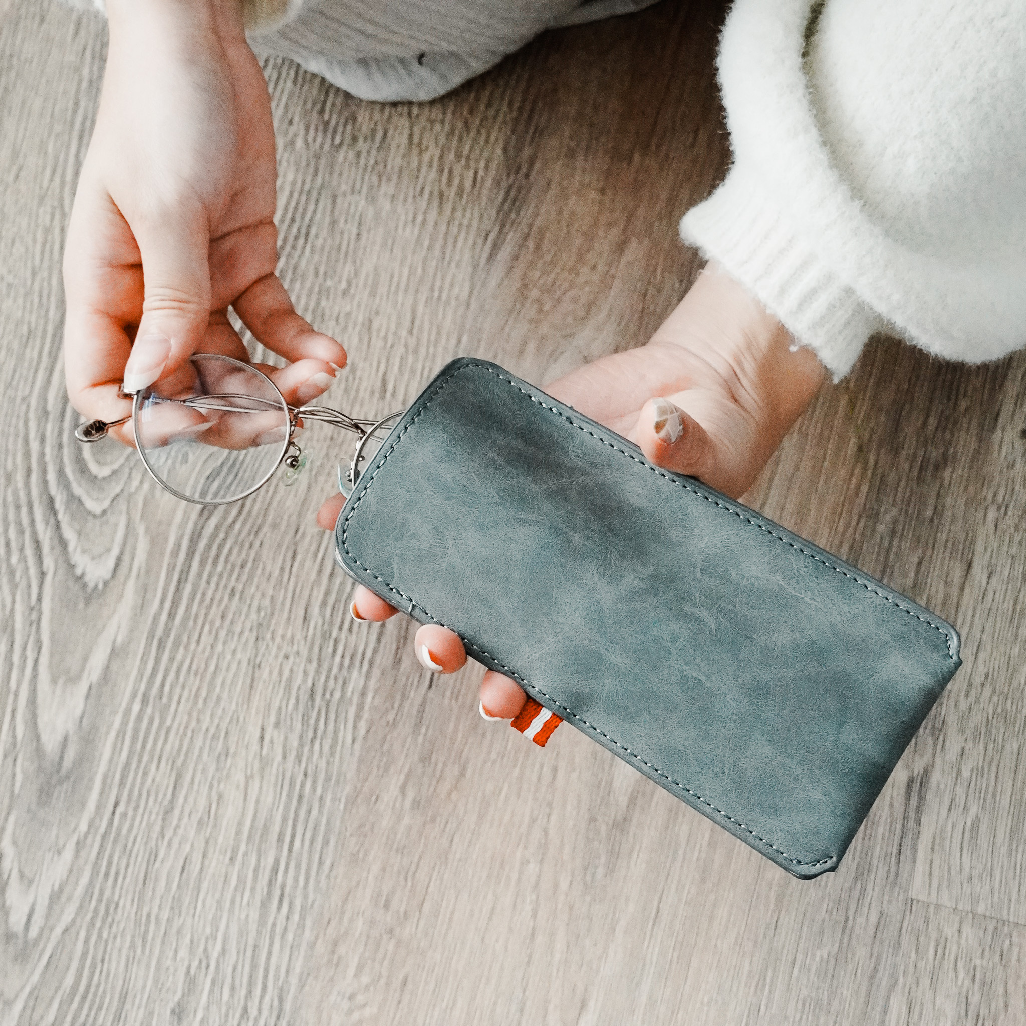 PU直式皮革太陽眼鏡收納袋 三色售