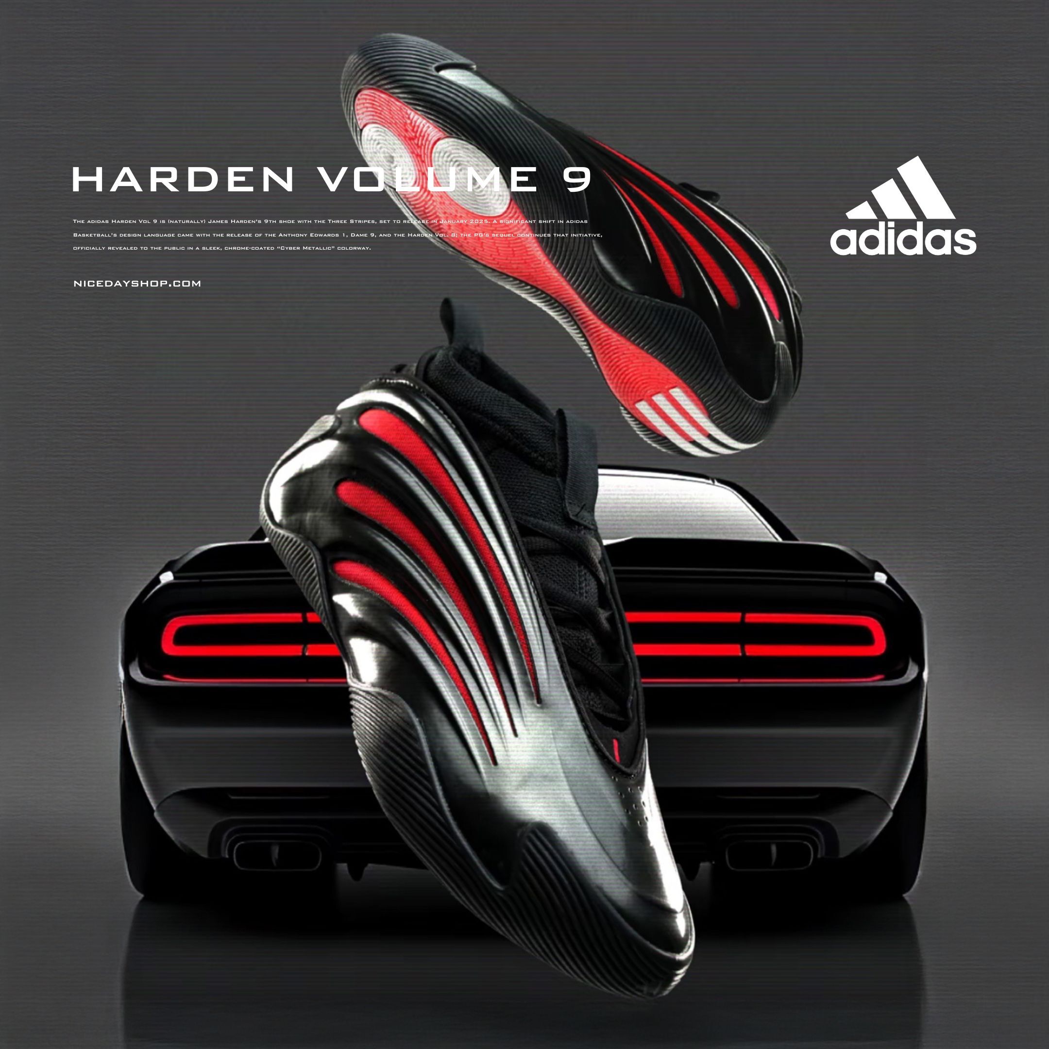 NICEDAY 代購 Adidas Harden Volume 9 愛迪達 哈登 籃球鞋 實戰 黑紅 紅黑 地獄貓 JH6483