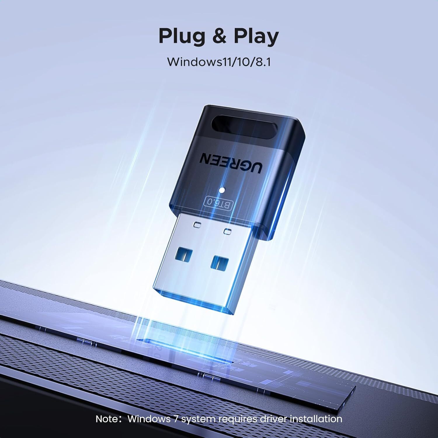 UGREEN 綠聯 USB 藍牙6.0轉接器 Windows 11/10/8.1 (75073-CM748)