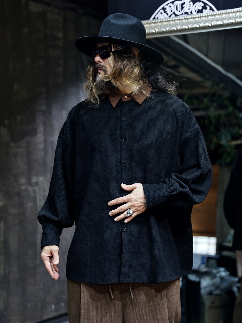 Kara 拼色燈芯絨襯衫