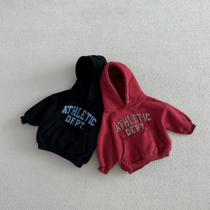 《2110》美式加絨刺繡字母上衣 (80-130)