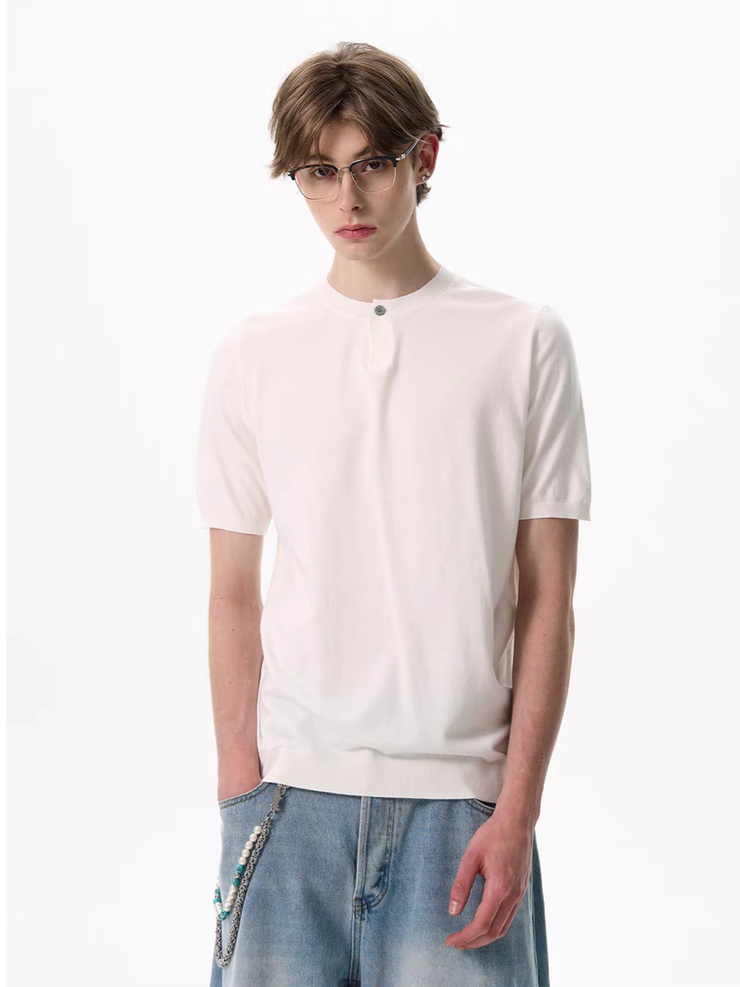 008. Henley Knit Shirt