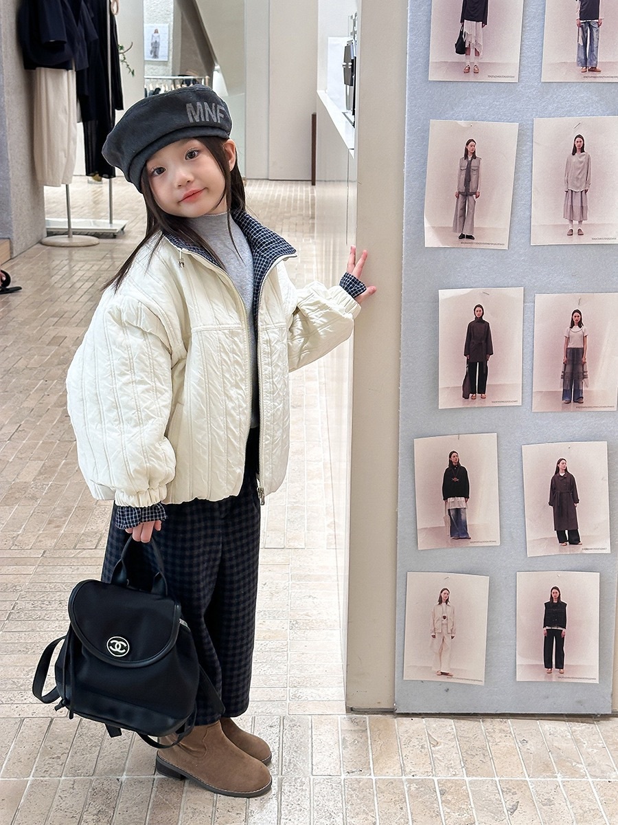 兩色保暖鋪棉立領外套