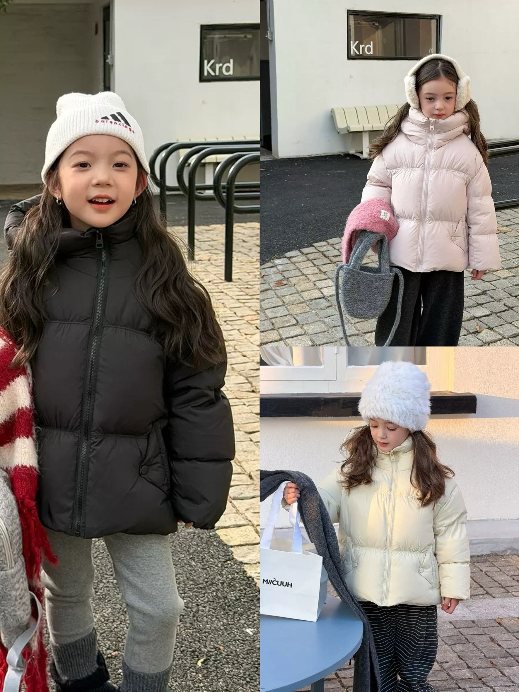 三色雲朵泡芙鴨絨連帽外套