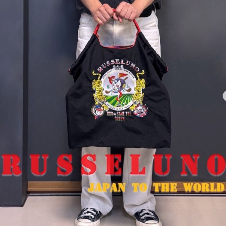 Ball＆Chain 刺繡環保購物袋 M號 - 黑 (32000201)