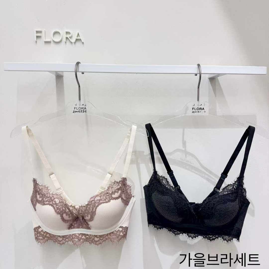 FL5125 拼色蕾絲邊內衣套裝(肩帶可拆)