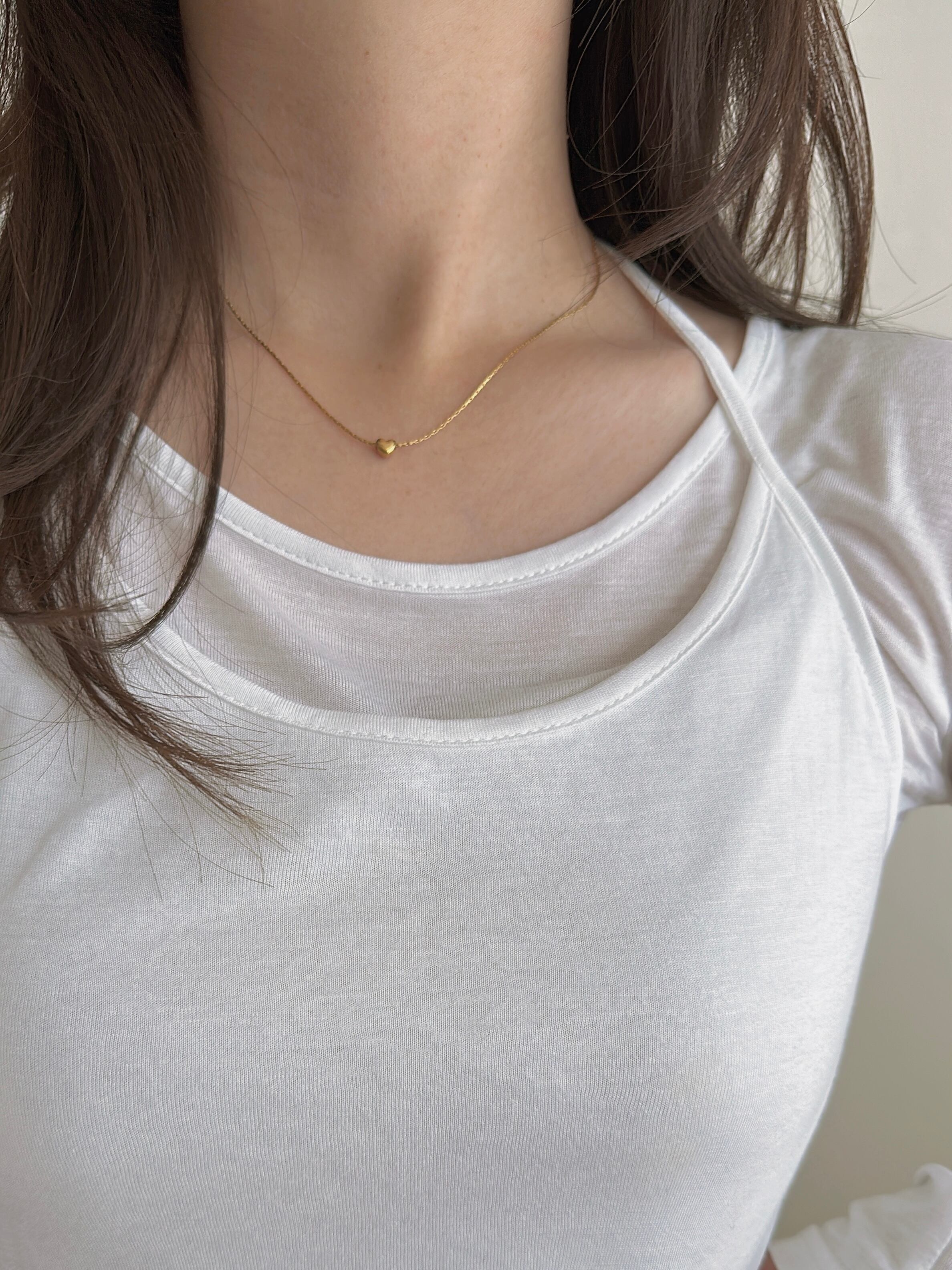 SS magnet heart bead necklace