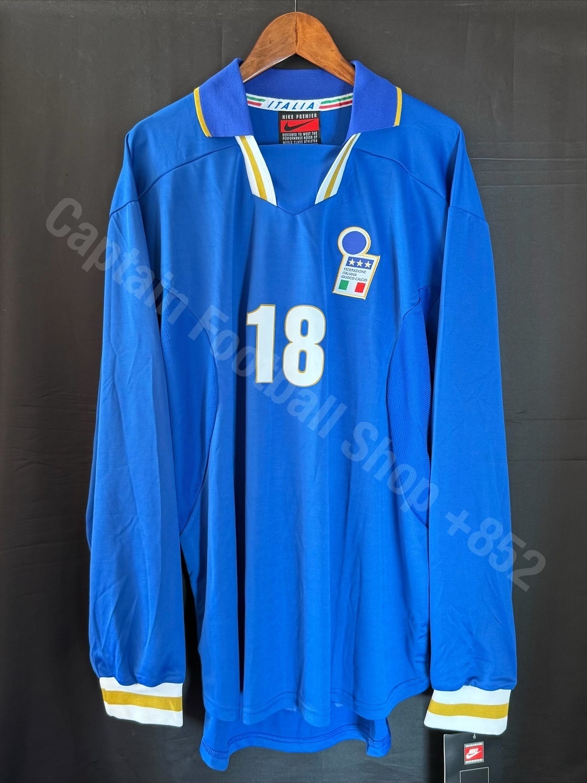 (Player Issue) Italy 1996 Nike L/S Home Player Issue Shirt #18