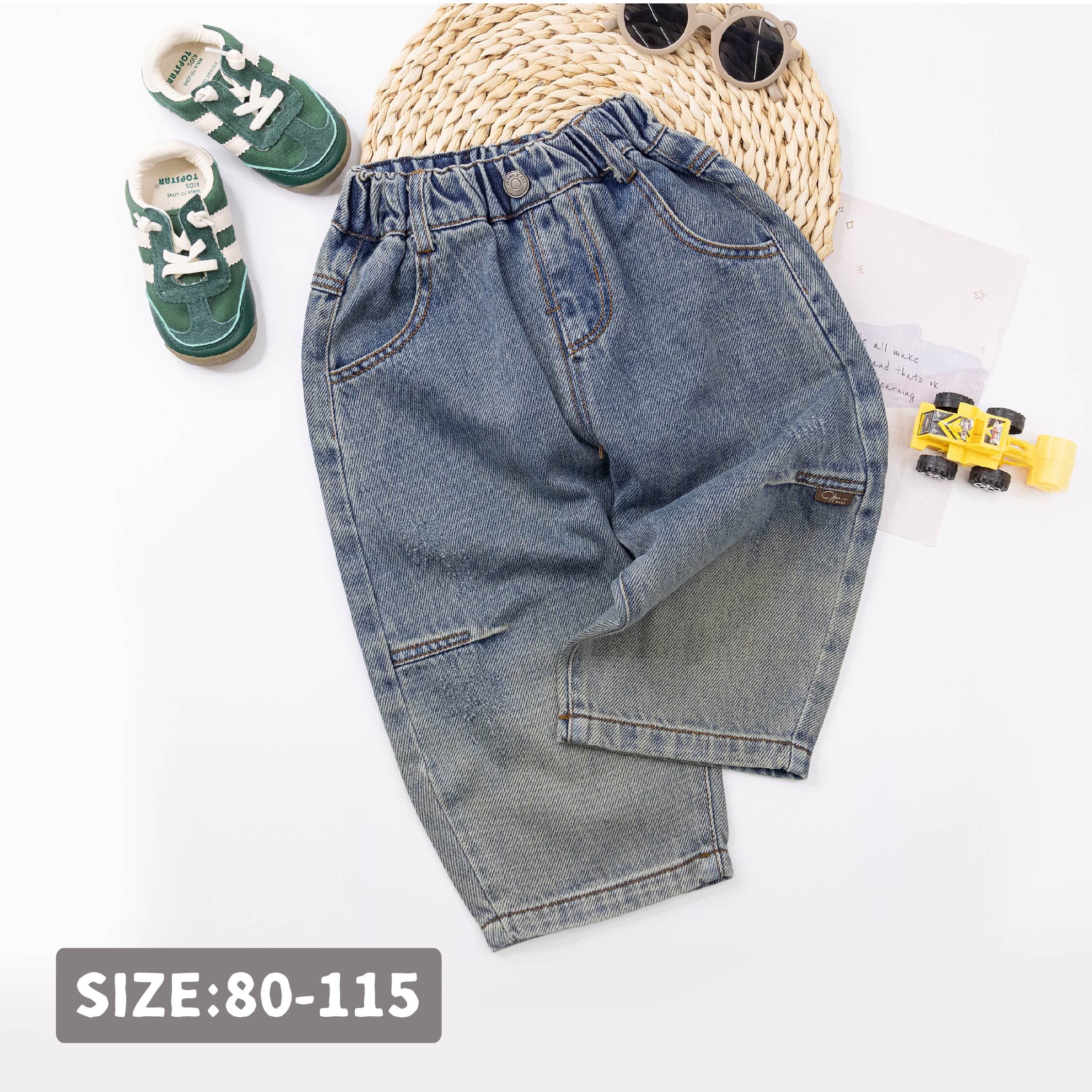 【H55650】復古漸層刷色牛仔褲