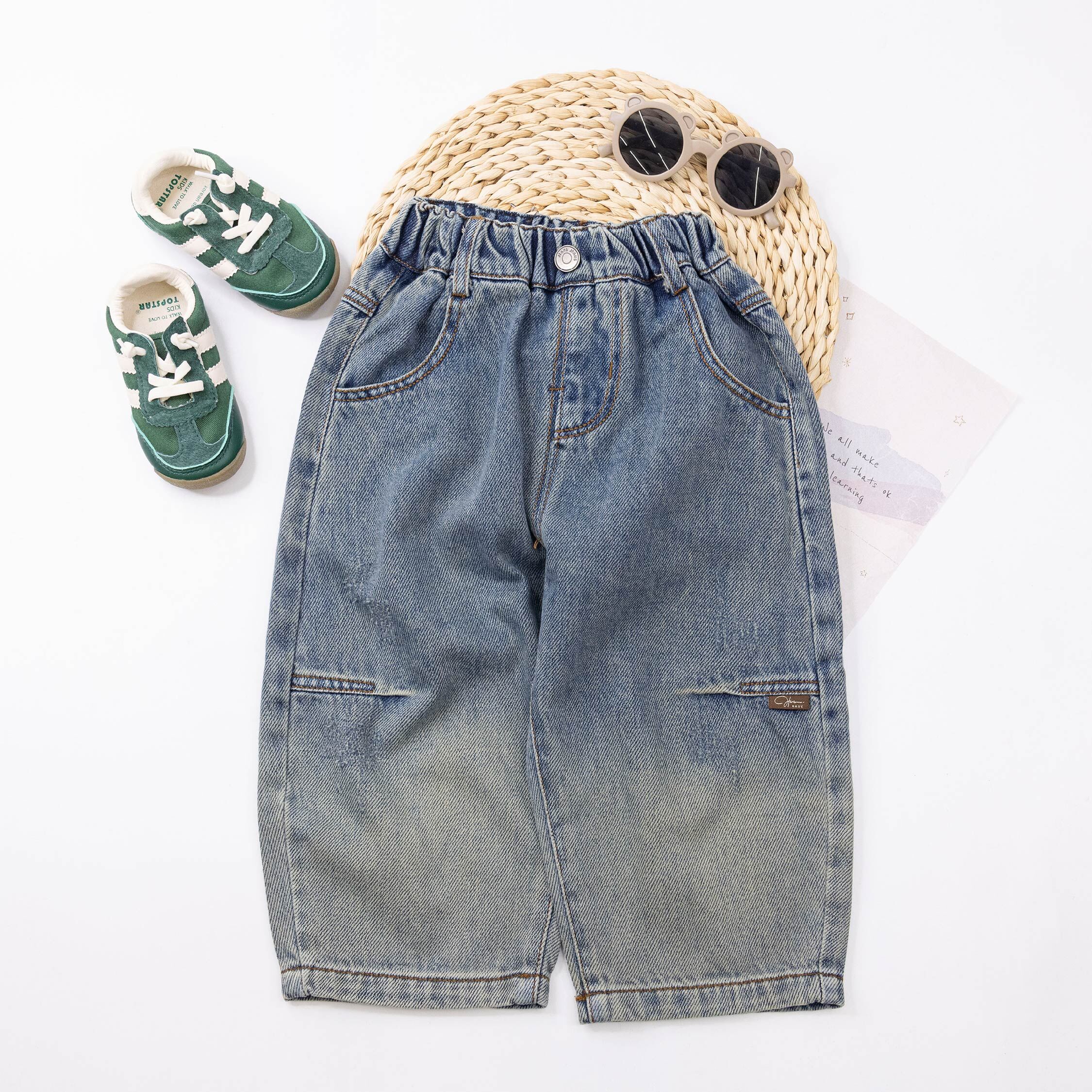 【H55650】復古漸層刷色牛仔褲