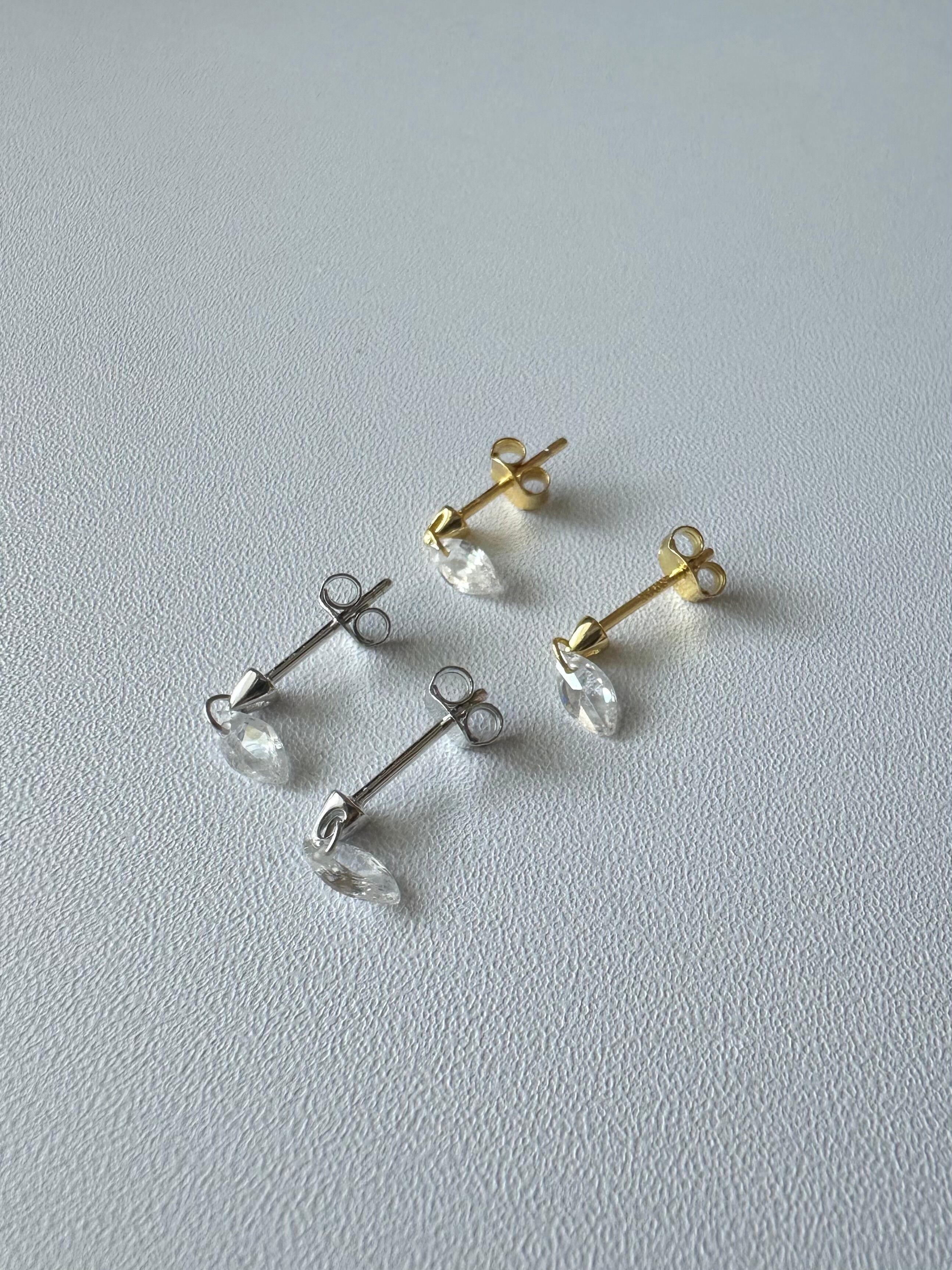 S925 frozen teardrop pierce