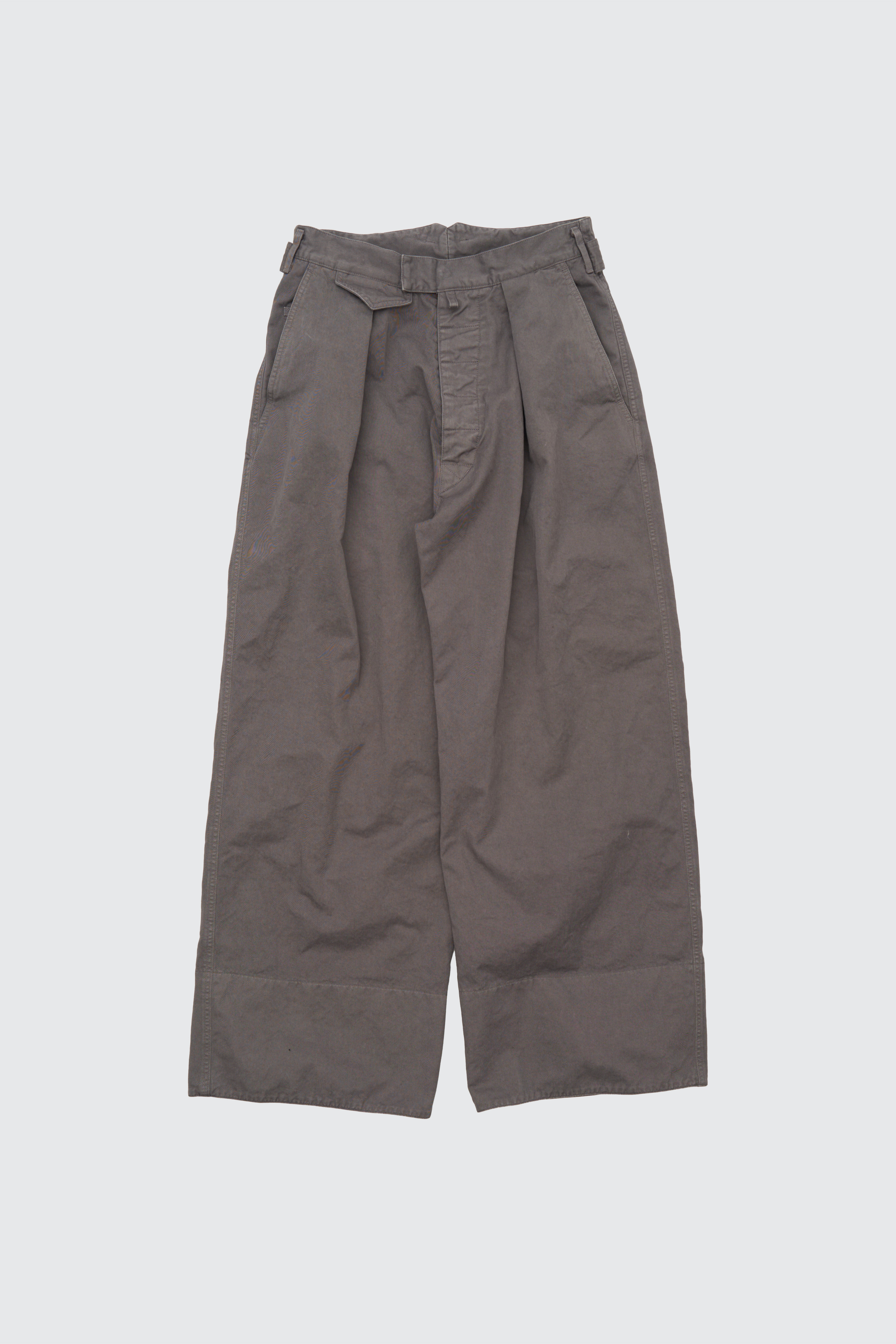 YOKE "KATHARINE HAMNETT" ORGANIC COTTON WIDE-LEG WORK PANTS (2COL)