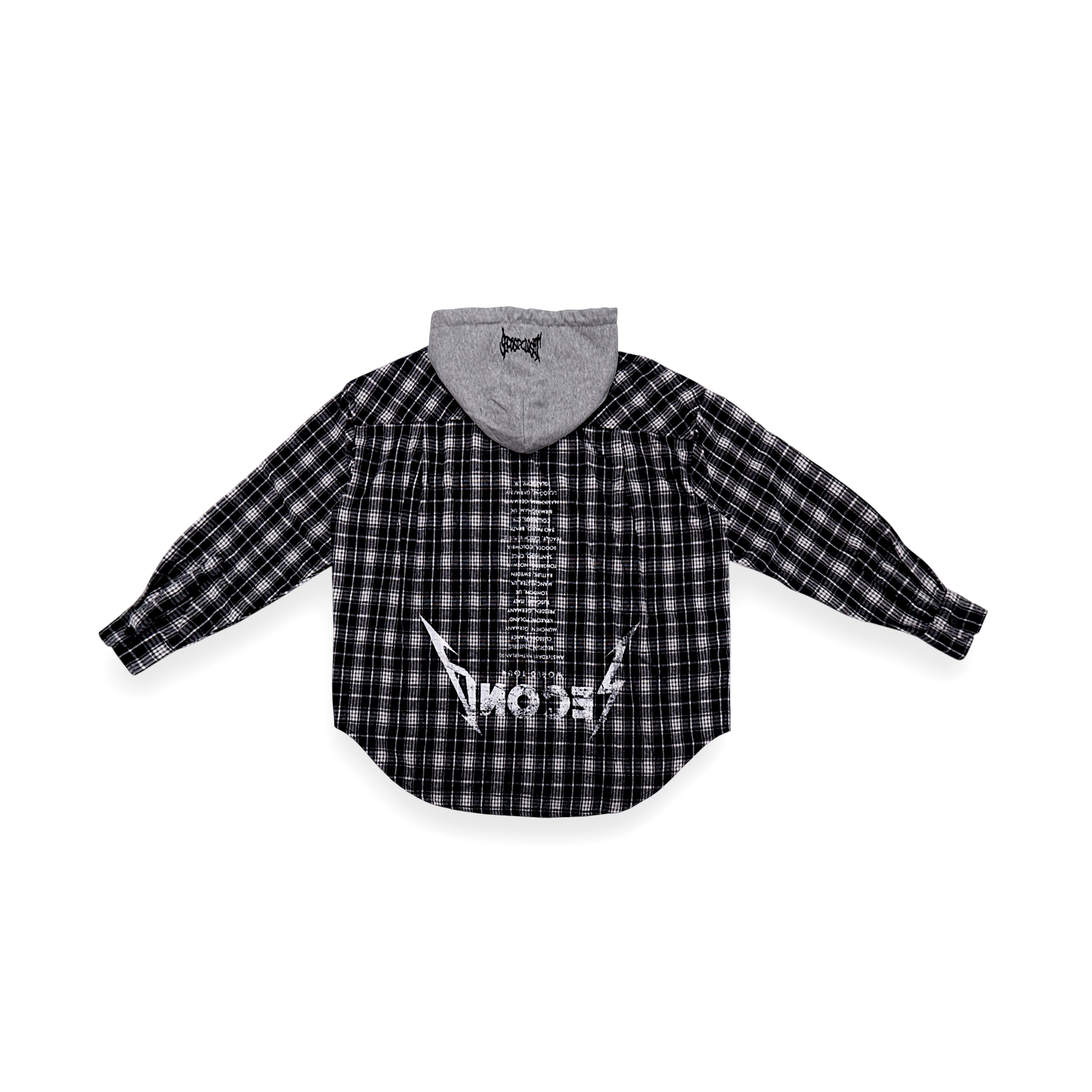 2nd Closet Rocks Peace Check Shirt - Black | ST01