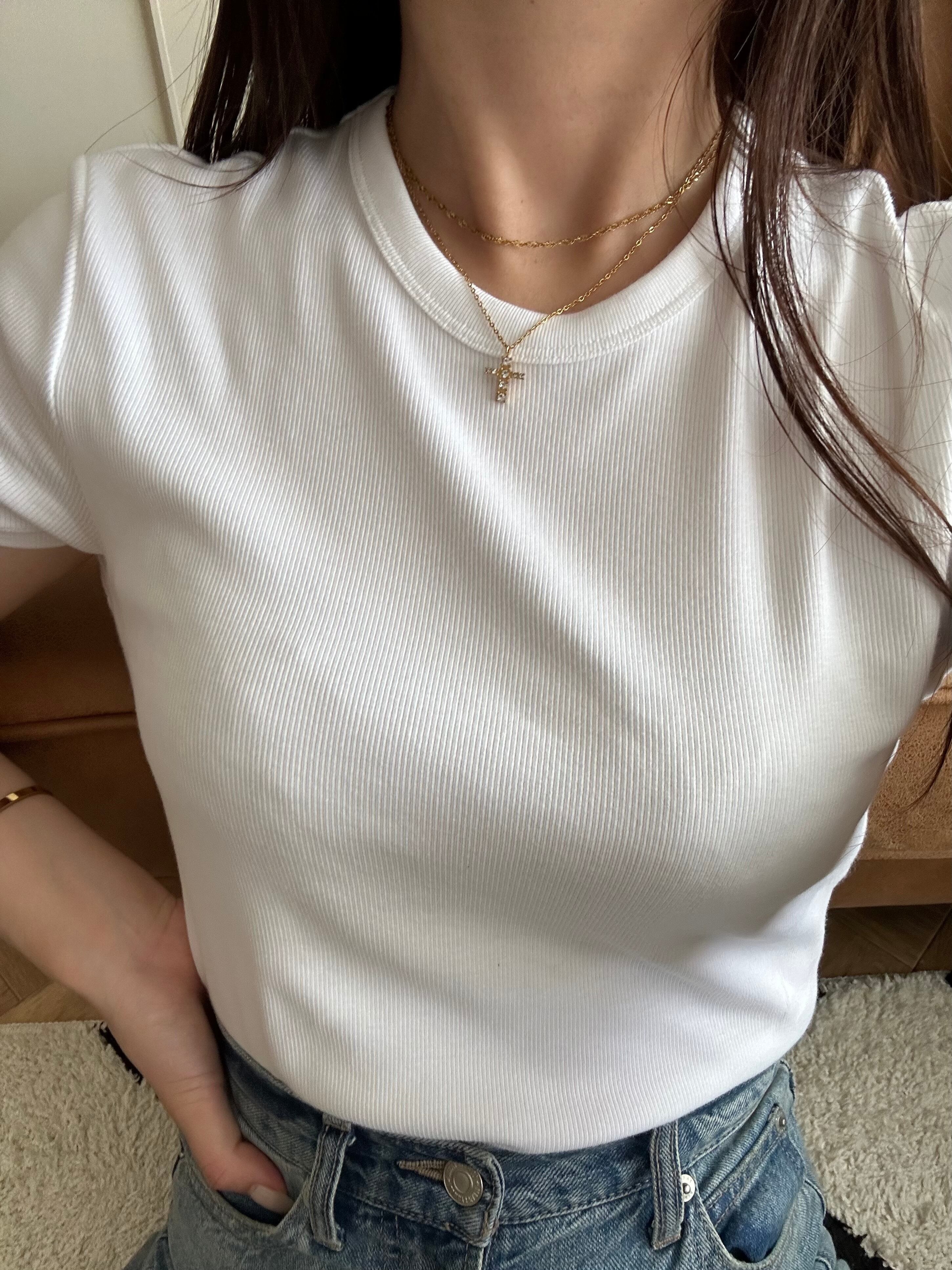 SS shiny cross necklace