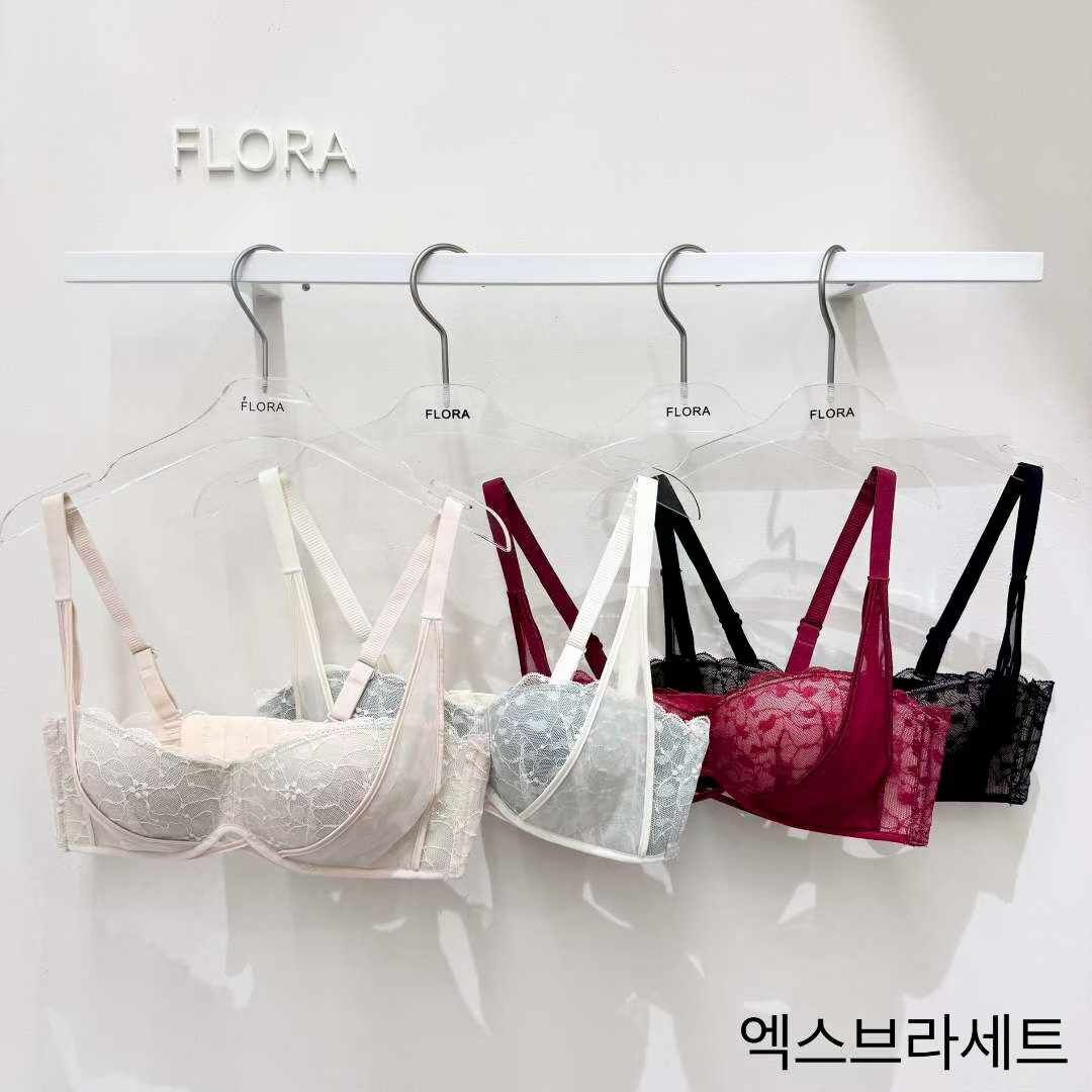 FL5128 蕾絲網紗包邊內衣套裝