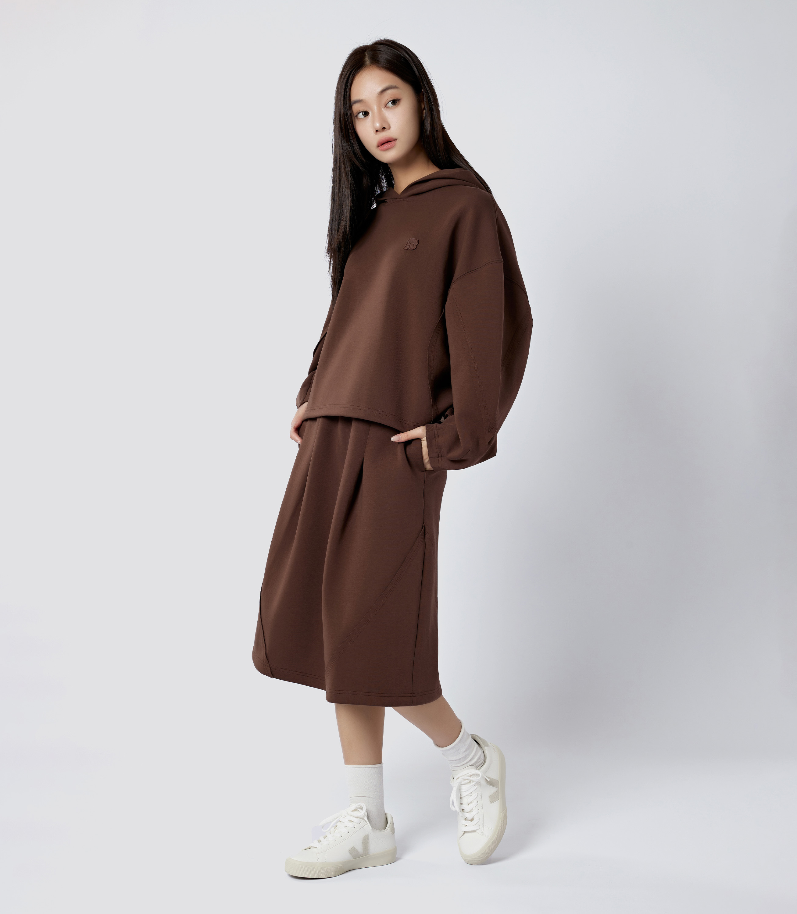 Radiantsphere 女款 A字長裙(咖啡/深灰)