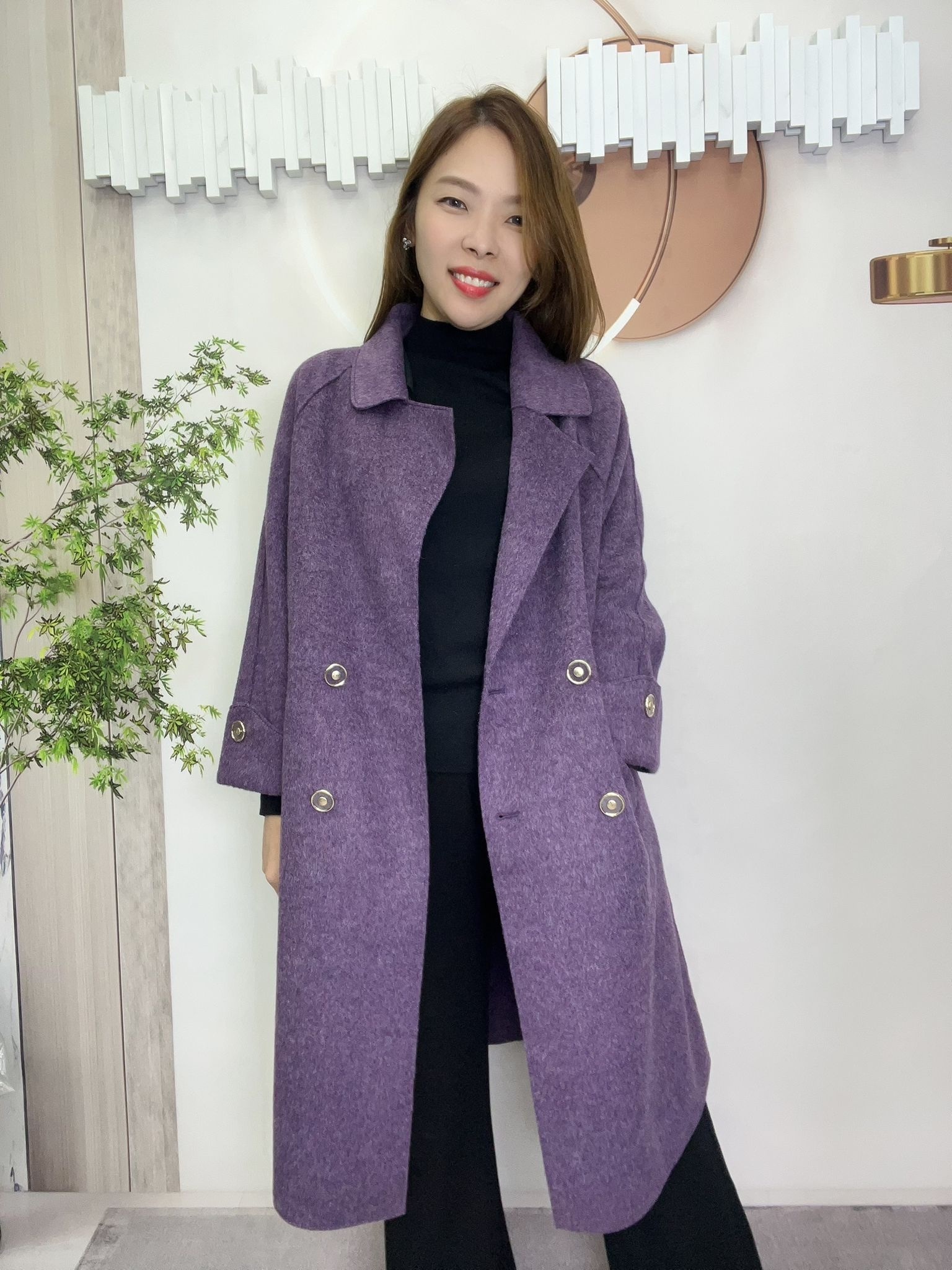 韓國高質絨長身外套～119R